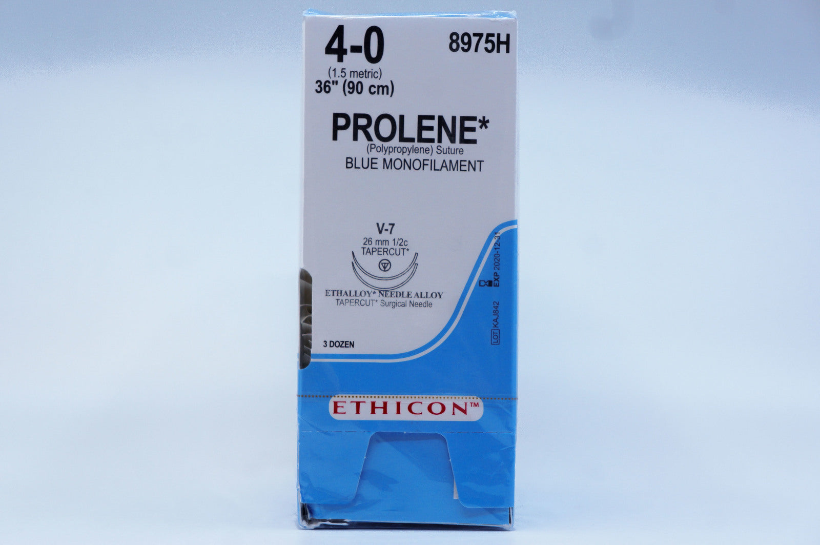 Ethicon 8975H 4-0 PROLENE, V-7, 26mm 1/2c, 36inch ~ Pack of 36