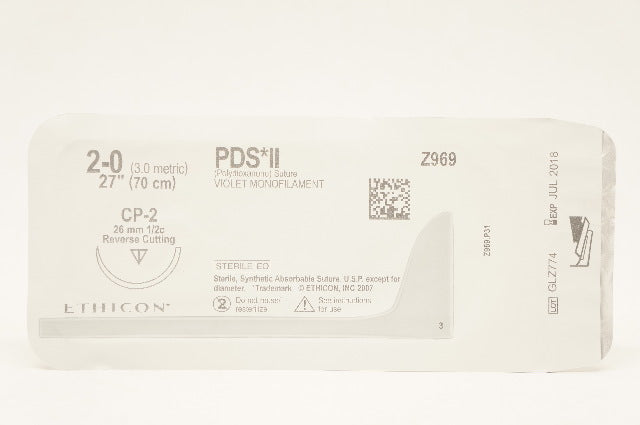 Ethicon Z969 2-0 PDS II, CP-2, 26mm 1/2c, 27inch (x)