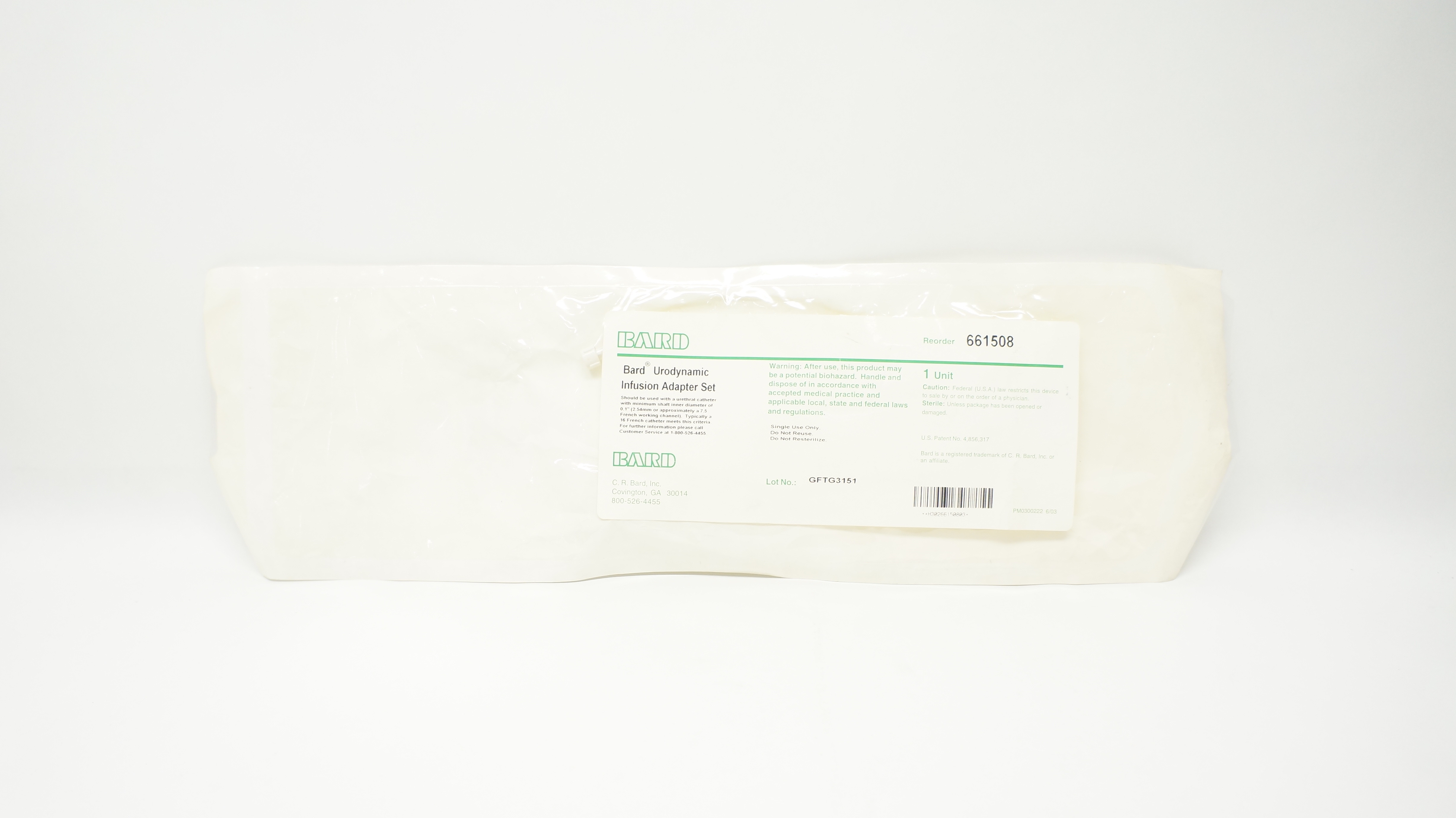 Bard 661508 Urodynamic Infusion Adapter Set