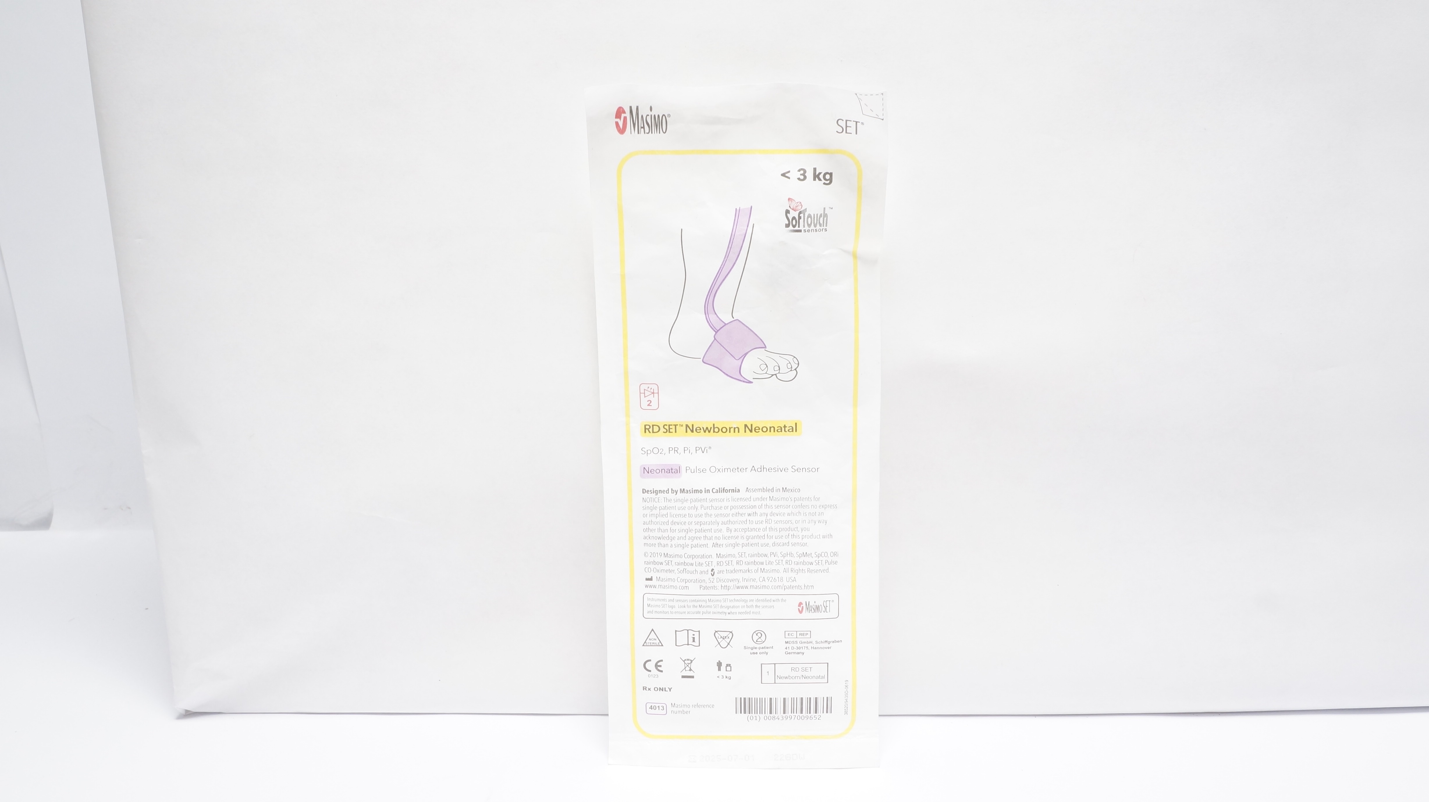 MasimoSet 4013 RD Set Newborn Neonatal SpO2  Adhesive Sensor, <3kg (x)