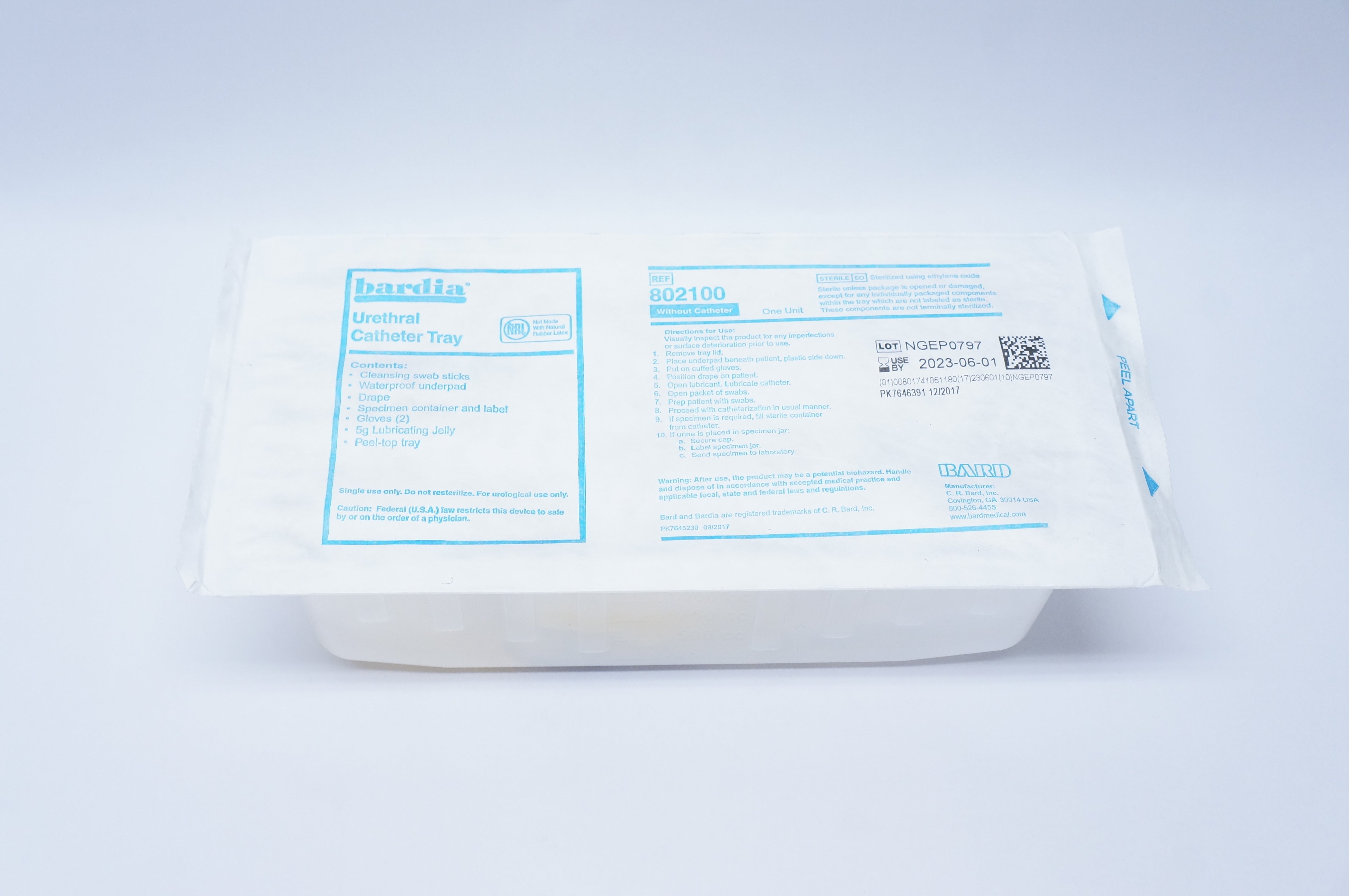 Bard 802100 Bardia Urethral Cath. Tray