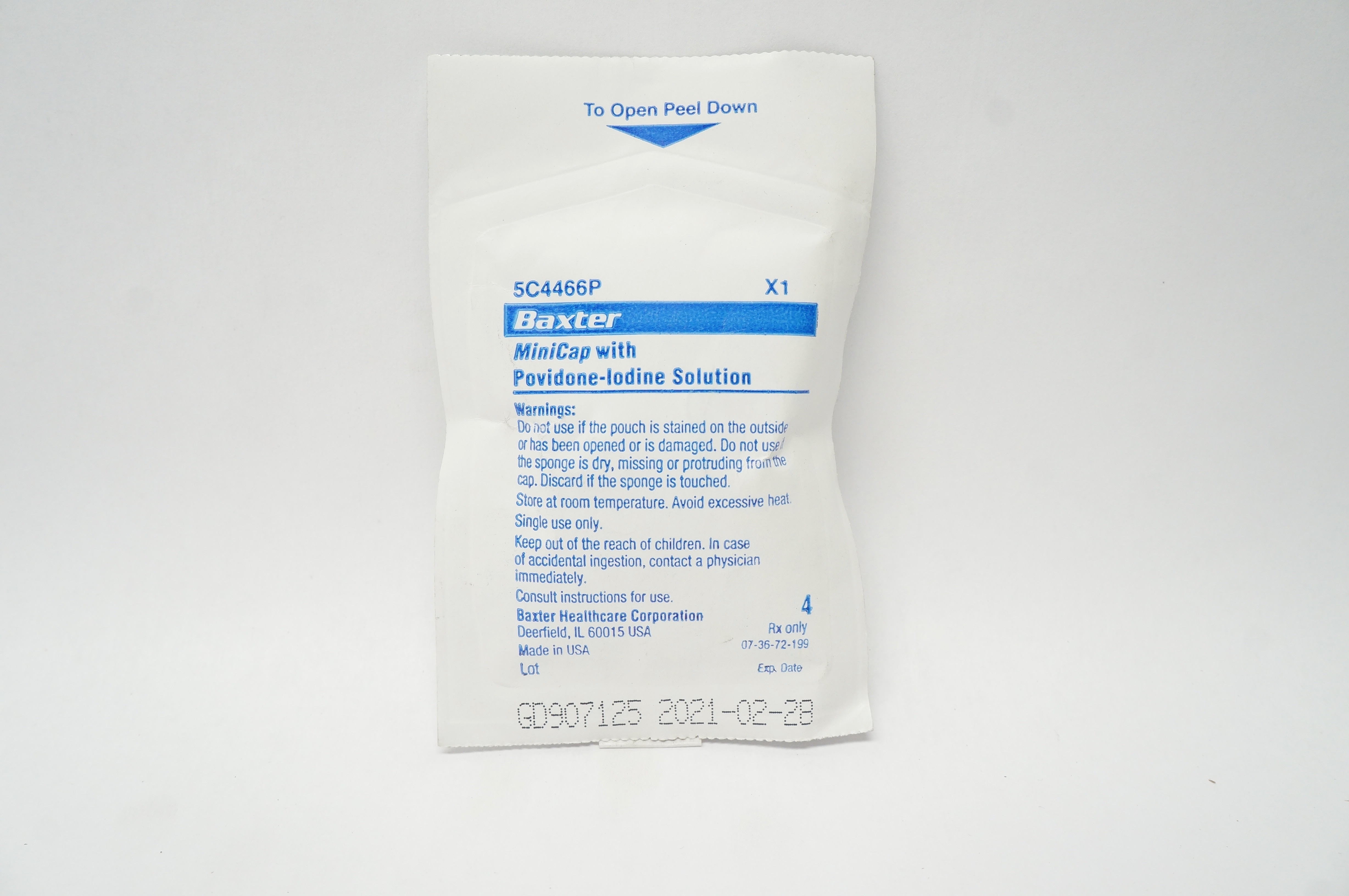 Baxter 5C4466P MiniCap with Povidone-Iodine Solution (x)