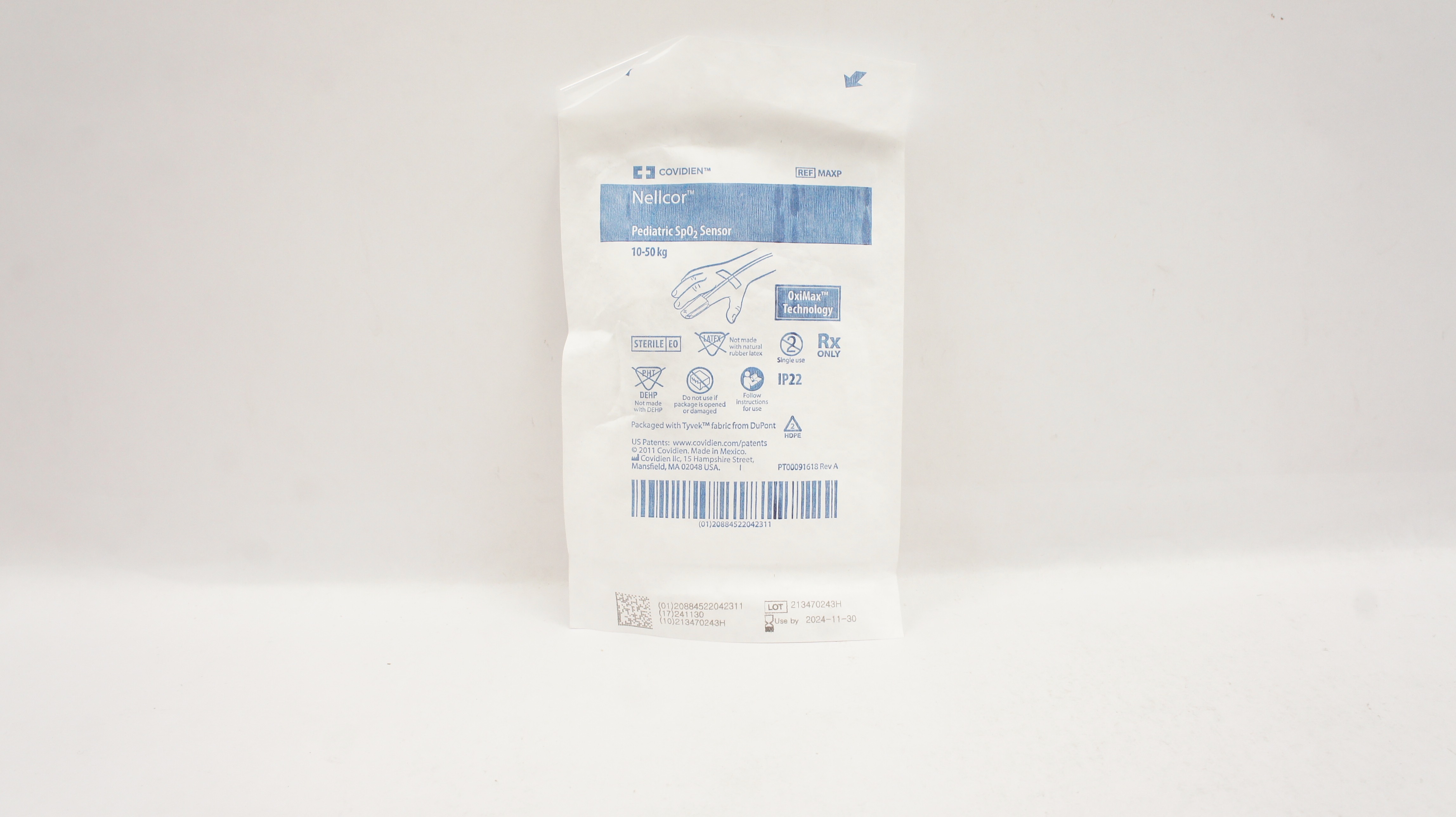 Covidien MAXP Nellcor Pediatric SpO2 Sensor OxiMax Technology 10-50kG