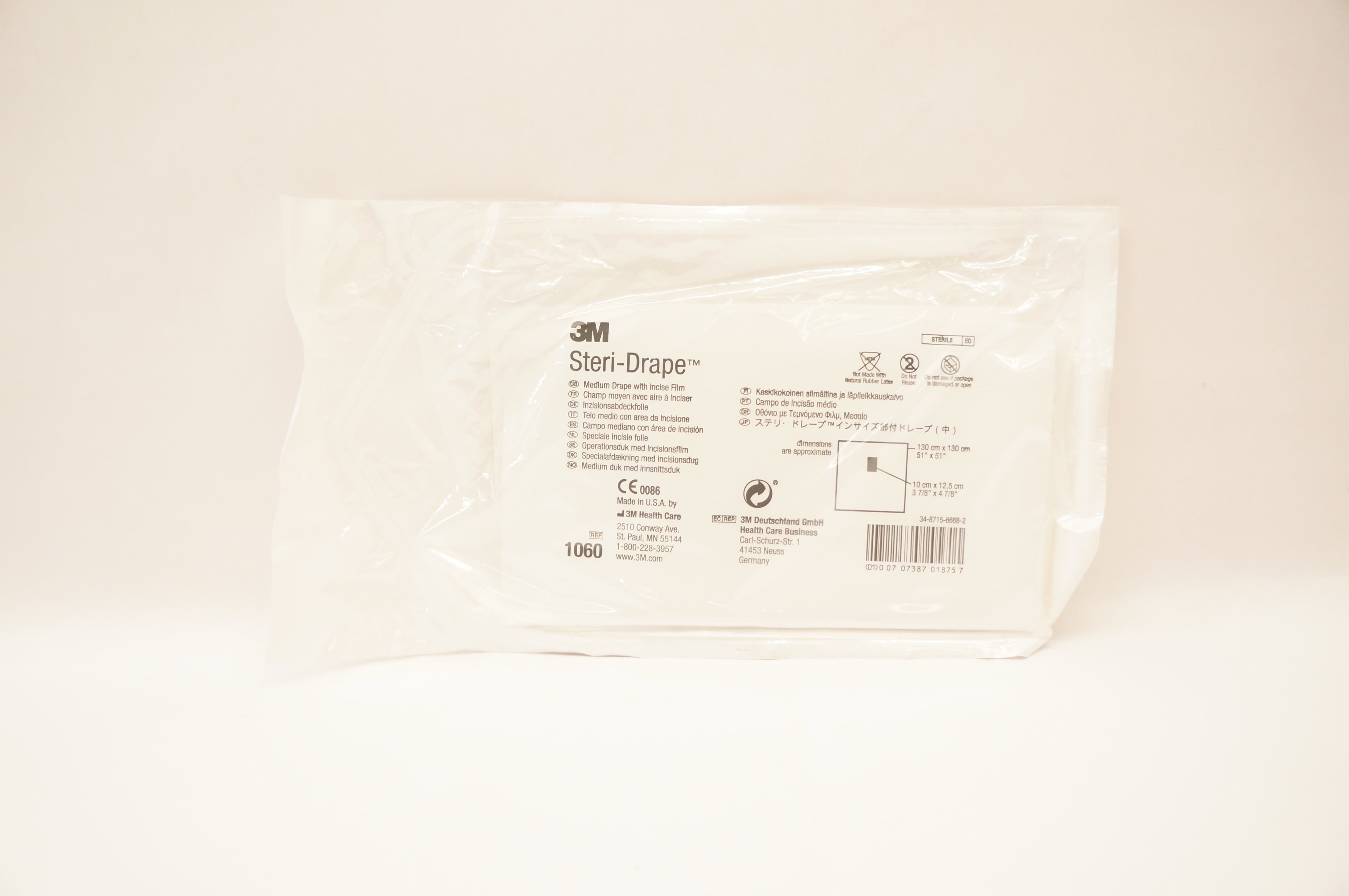 3M 1060 Steri-Drape Medium Drape with Incise Film 51 x 51inch, 3-7/8 x 4-7/8inch