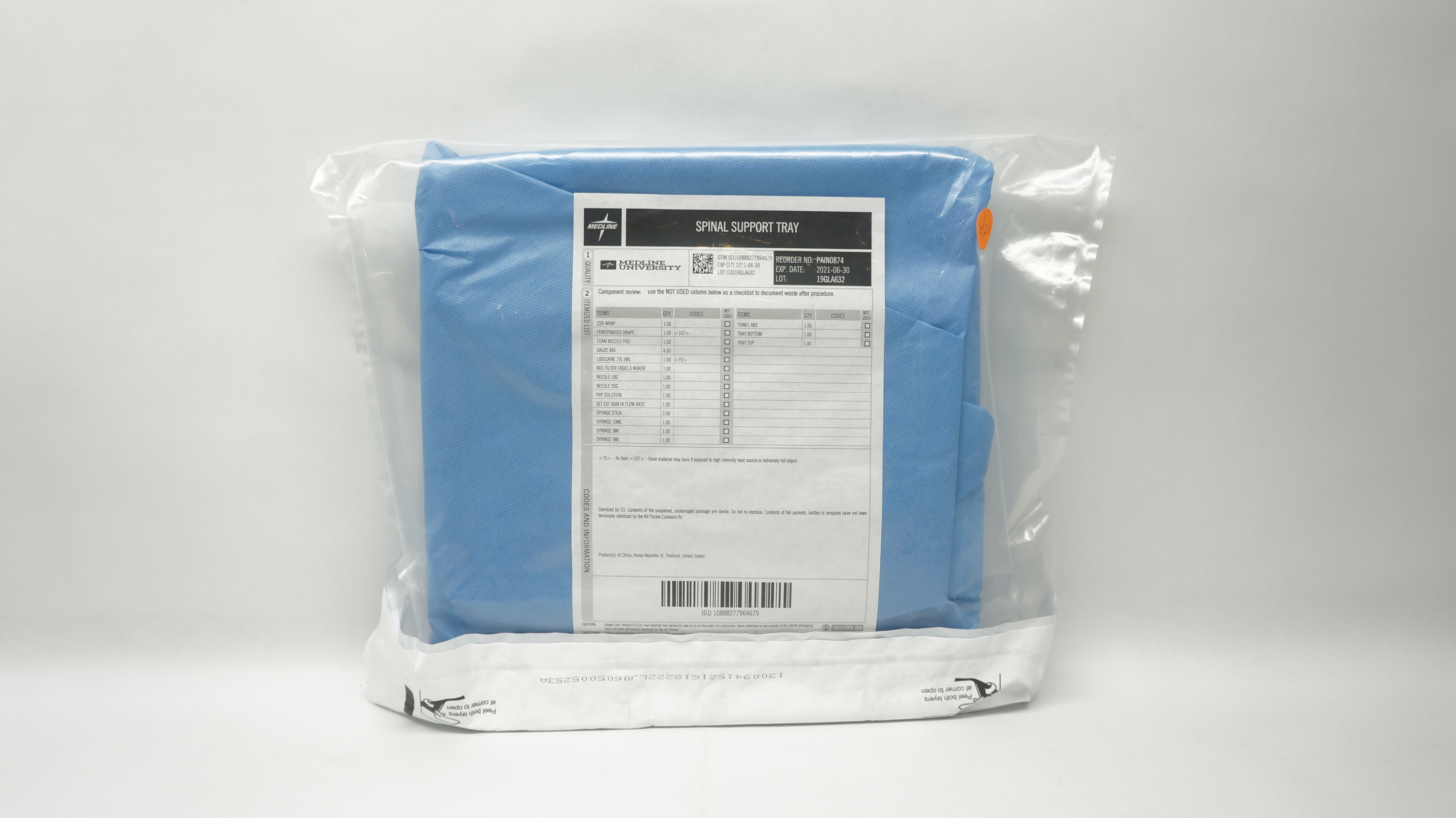 Medline PAIN0874 Spinal Support Tray (x)