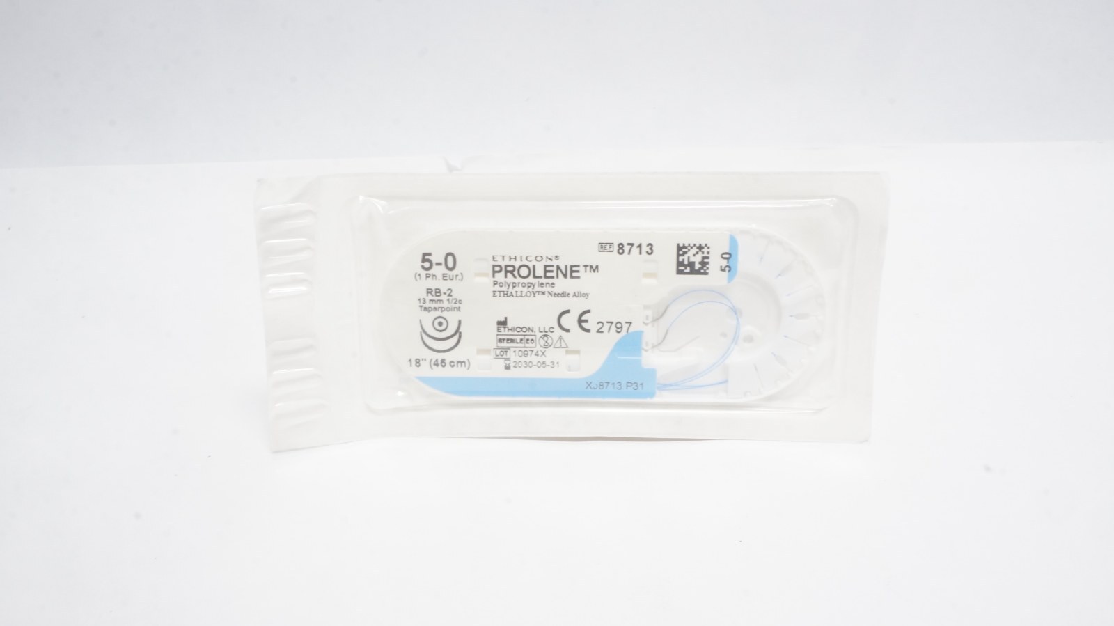 Ethicon 8713 PROLENE 5-0 Suture RB-2 13mm Taperpoint 18"