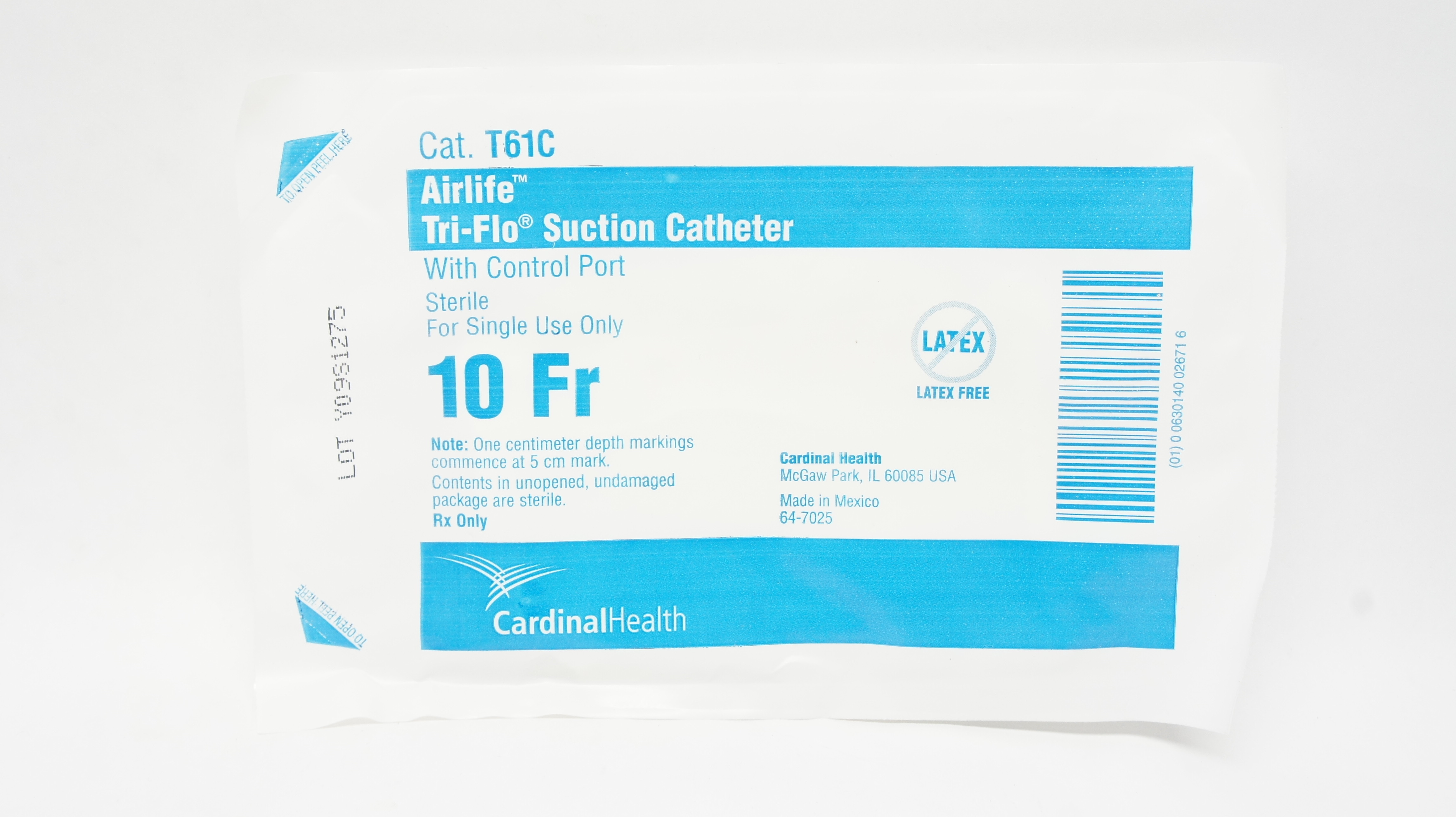 Cardinal Health T61C AirLife Tri-Flo Suction Cath. With Control Port 10 Fr