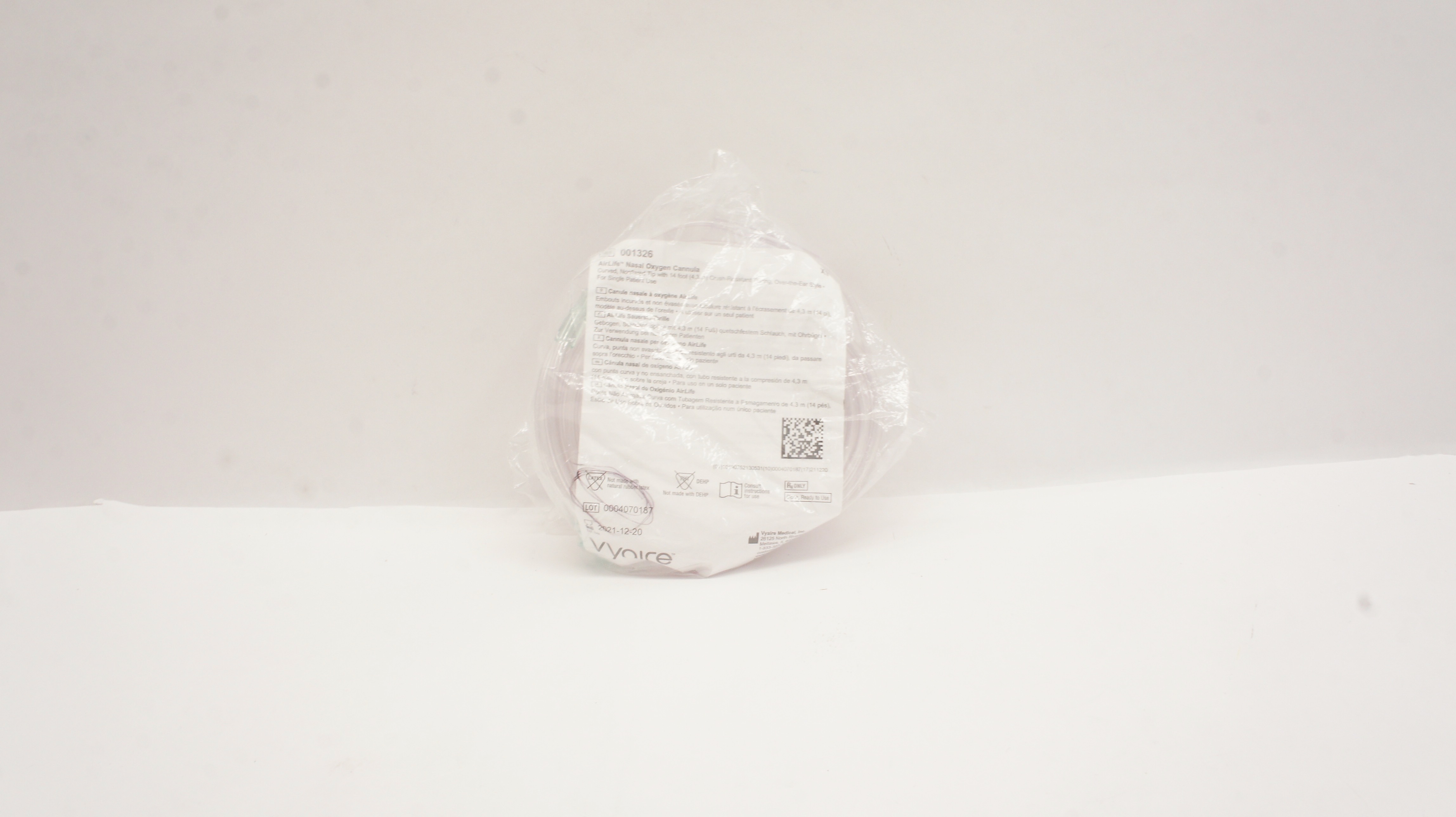 Vyaire 001326 AirLife Nasal Oxygen Cannula with Crush Resistant Tubing 14ft. (x)