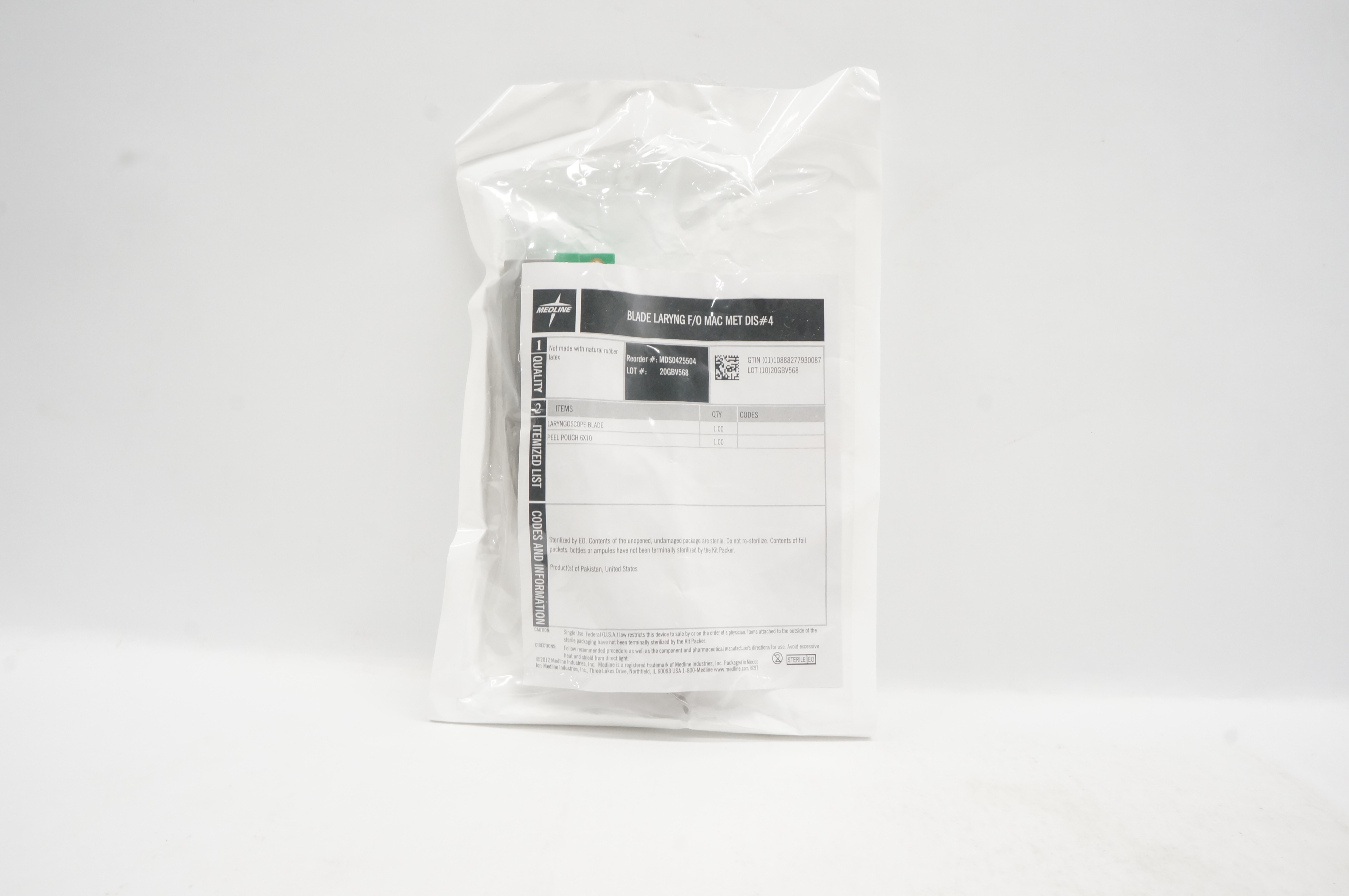 Medline MDS0425504 Blade Laryng F/O Mac Met Dis #4