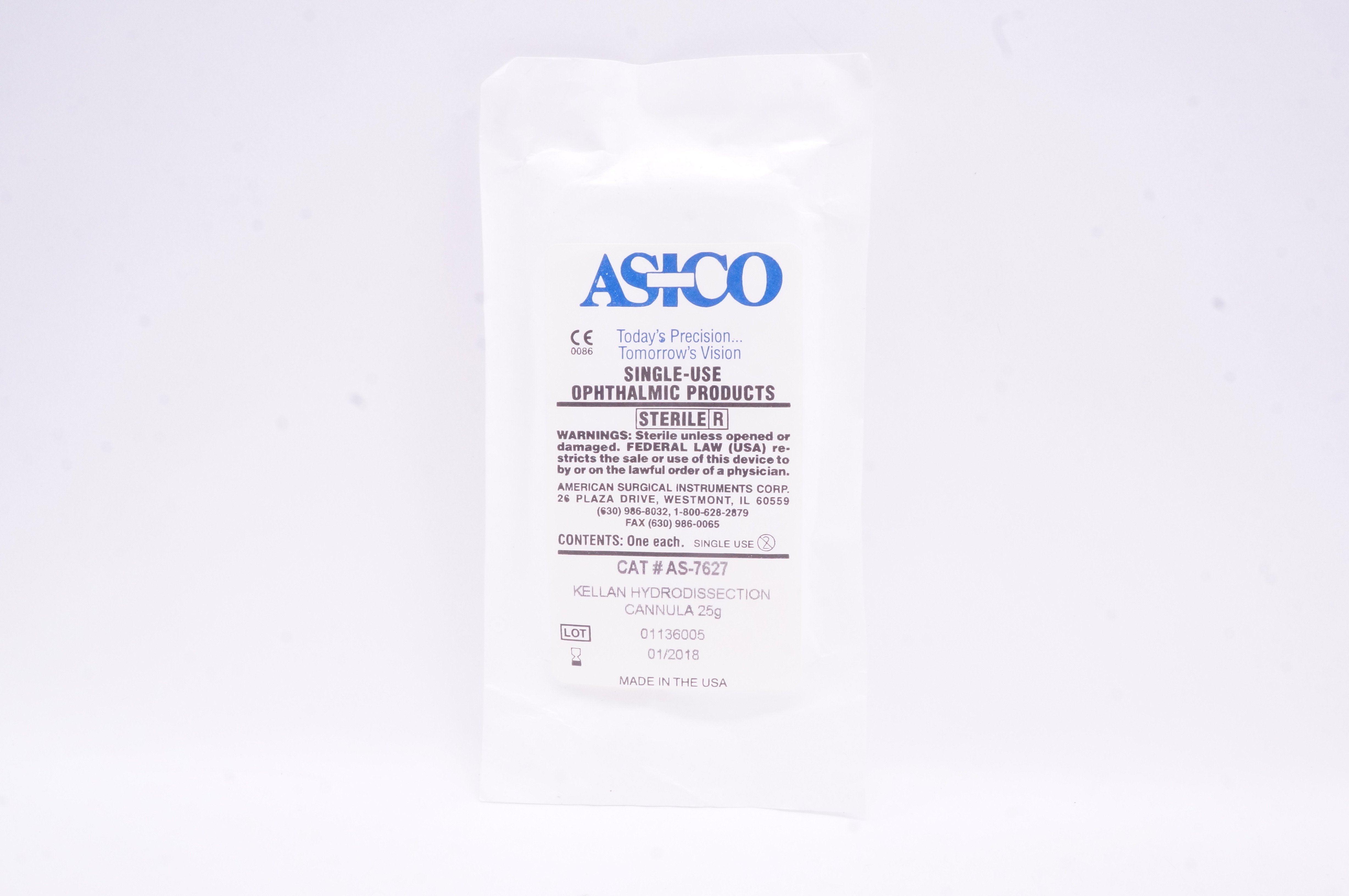 Asico AS-7627 Kellan Hydrodissection Cannula 25g (x)