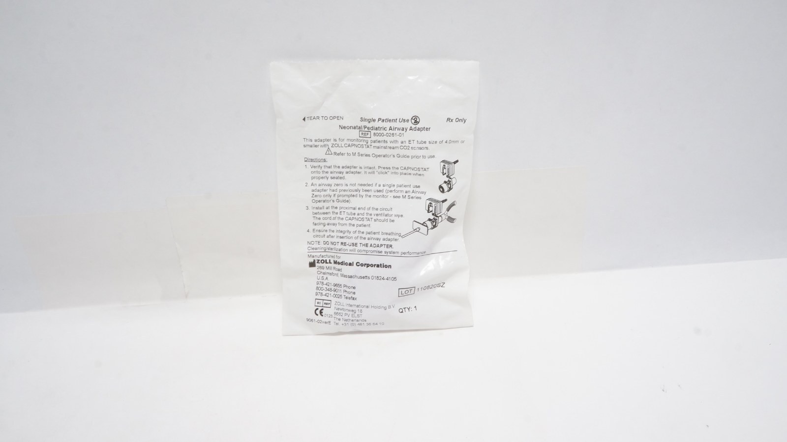 ZOLL 8000-0261-01 Neonatal/Pediatric Airway Adapter 4.0mm