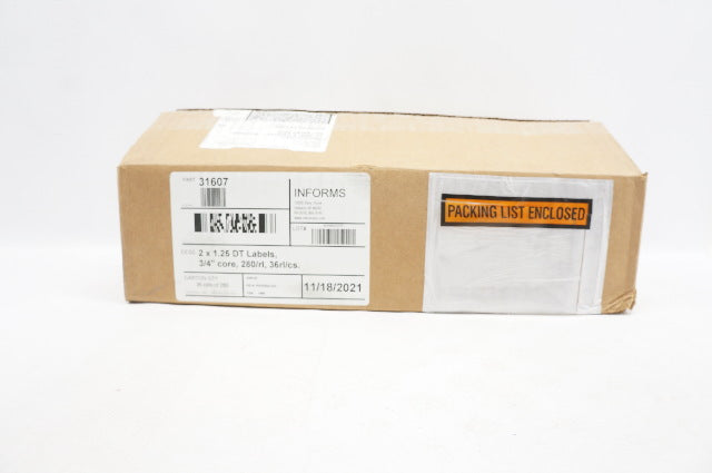 Informs 31607 2 x 1.25 DT Labels, 3/4inch Core - case of 36 rolls of 280
