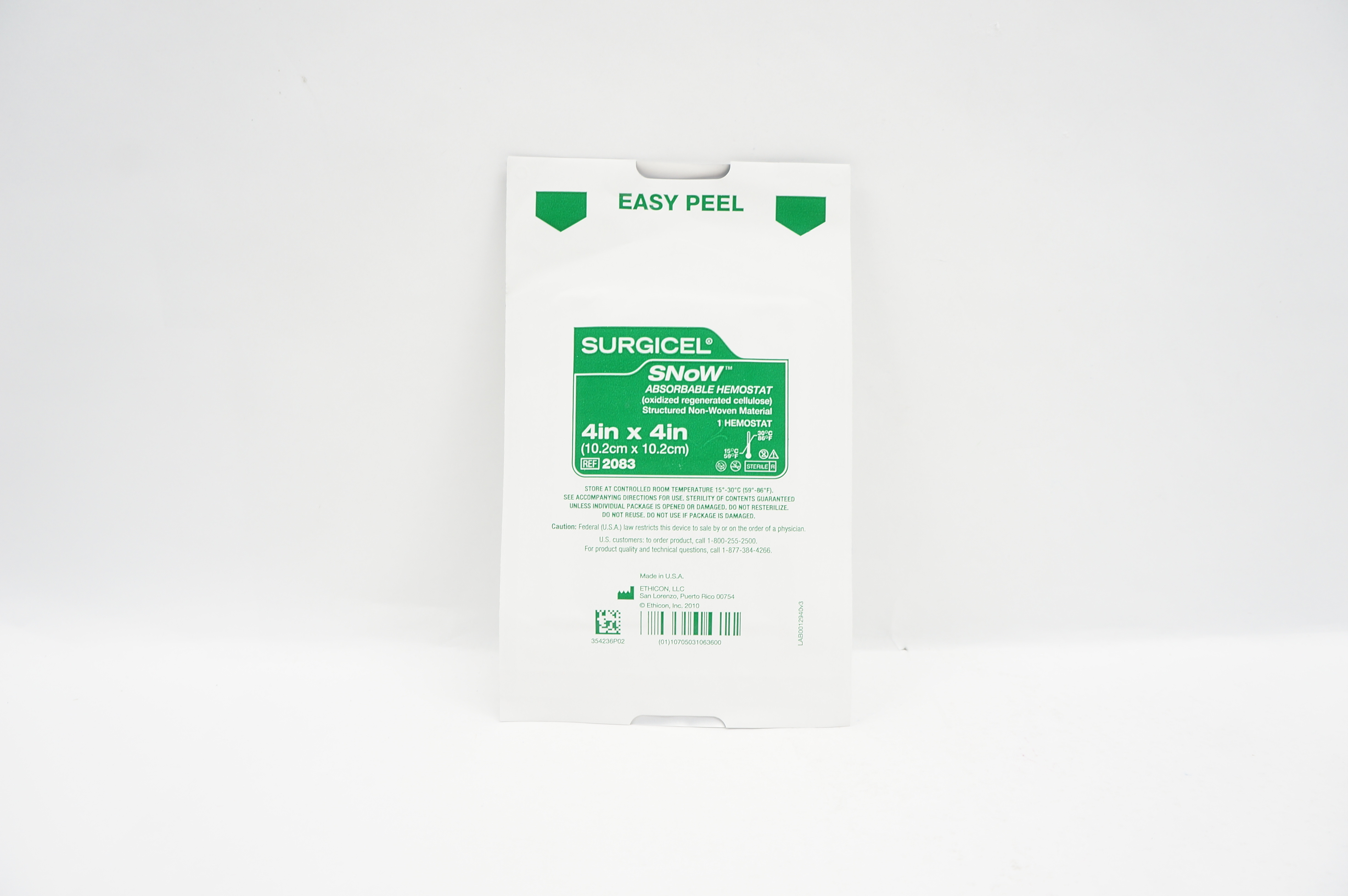 Ethicon 2083 Surgicel SnoW Absorbable Hemostat 4 inch x 4 inch (x)