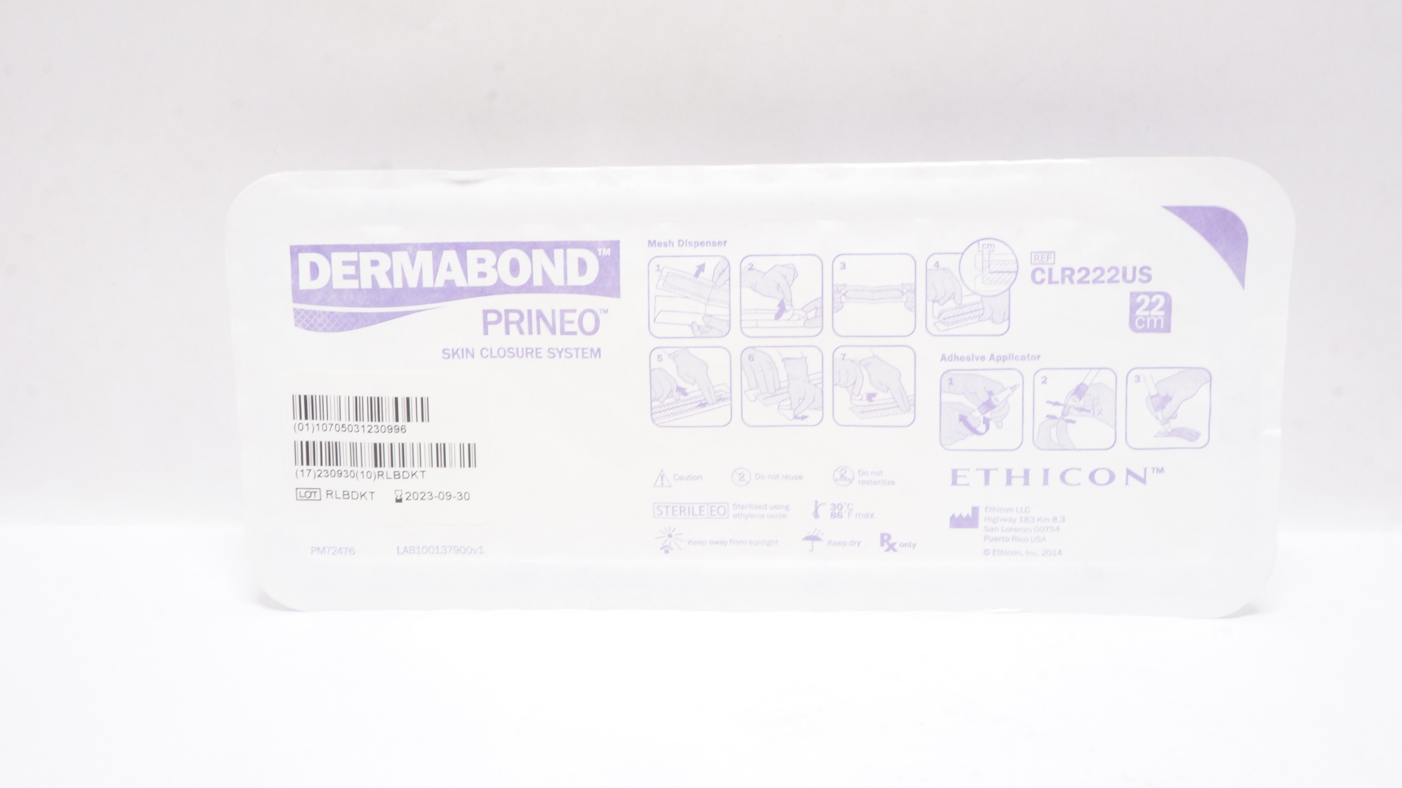 Ethicon CLR222US Dermabond Prineo Skin Closure System 22cm (x)