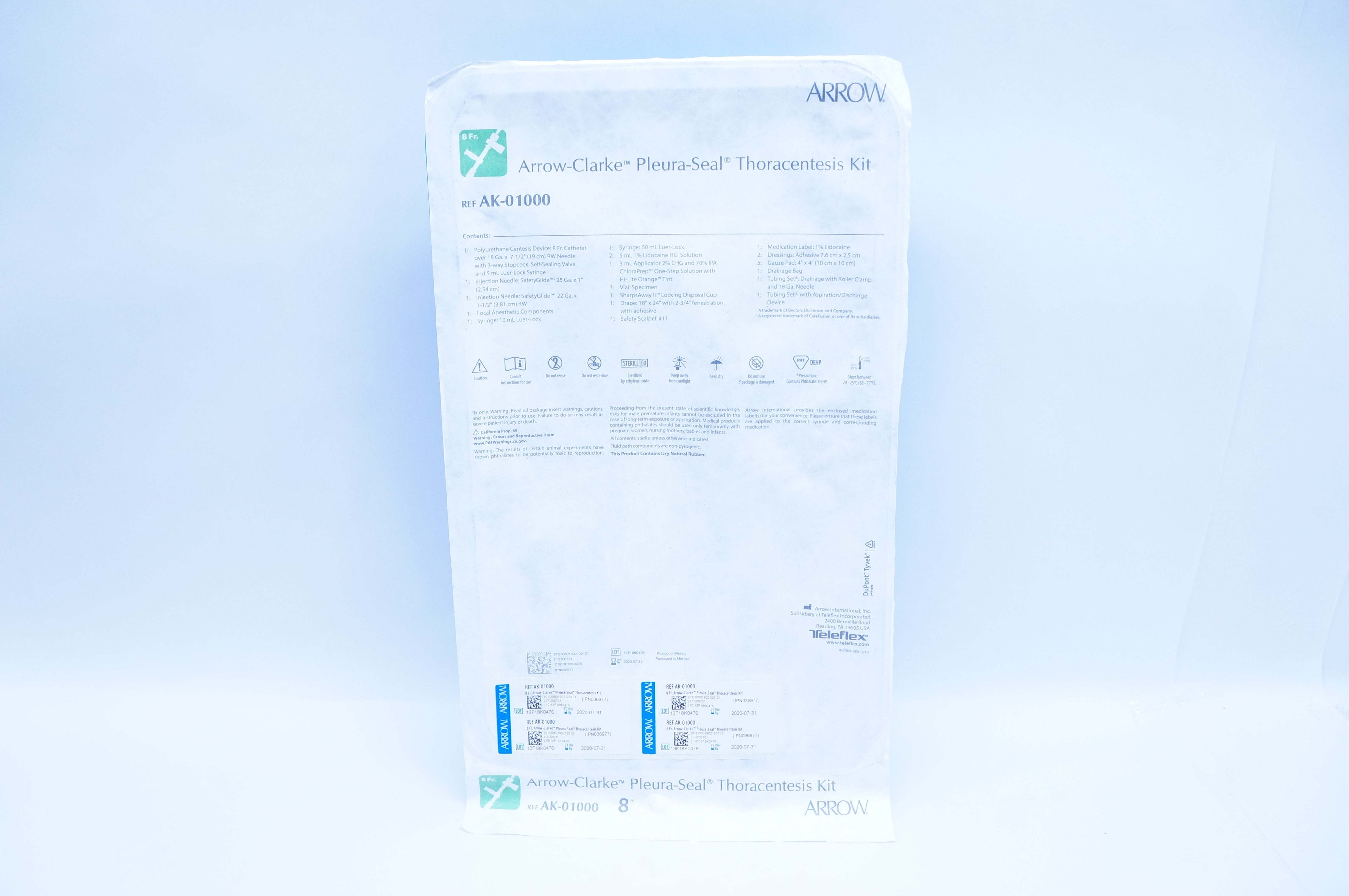 Teleflex AK-01000 Arrow-Clarke  Pleura Seal Thoracentesis Kit (x)