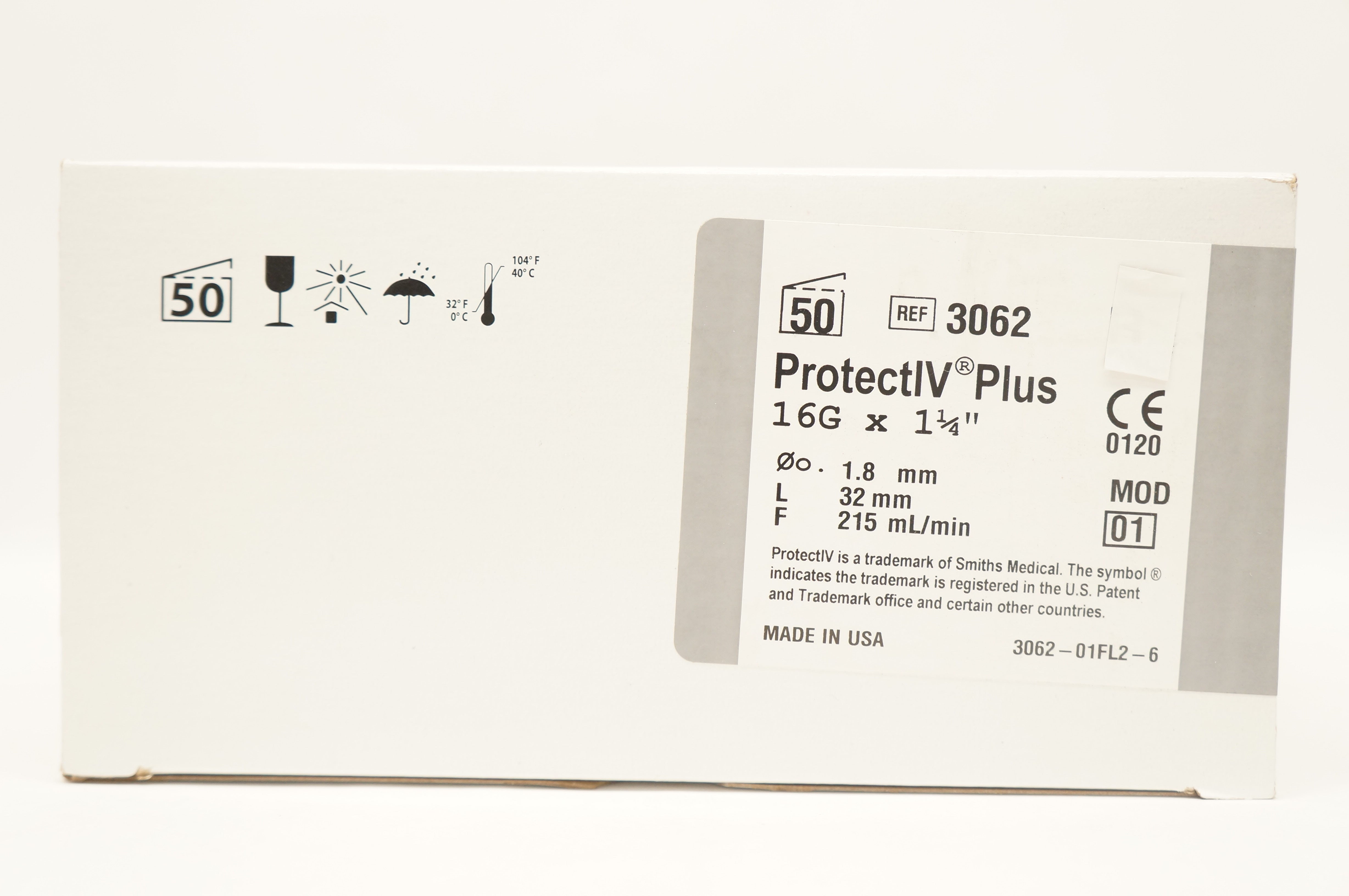 Smiths Medical 3062 Jelco ProtectIV Plus 16G x 1-1/4 inch (x) - Box of 50