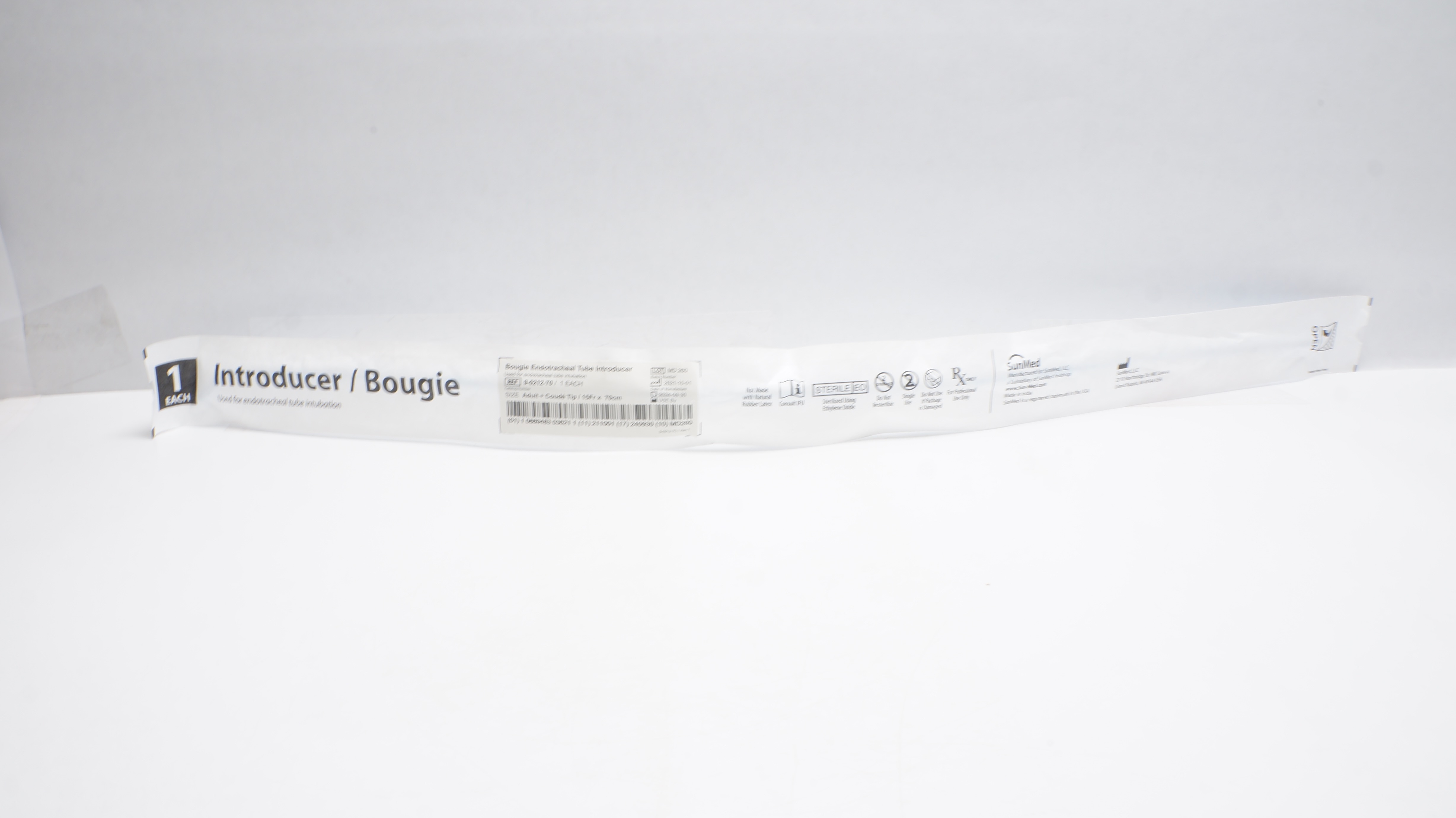 SunMed 9-0212-70 Bougie Endotracheal Tube Introducer Adult Coude Tip 15Fr x 70cm