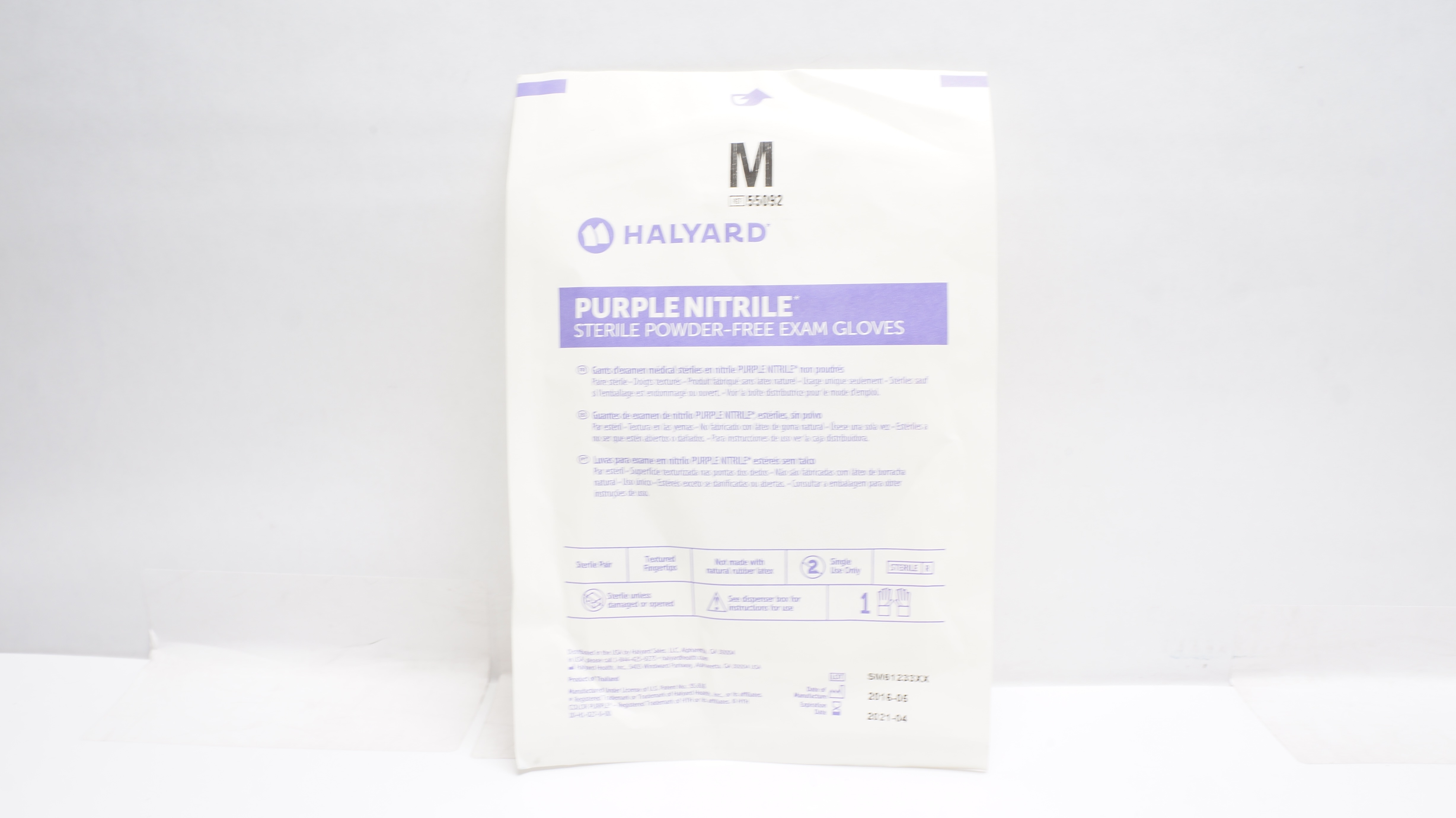 Halyard 55092 Purple Nitrile Sterile Powder-free Exam Gloves, Medium (x)