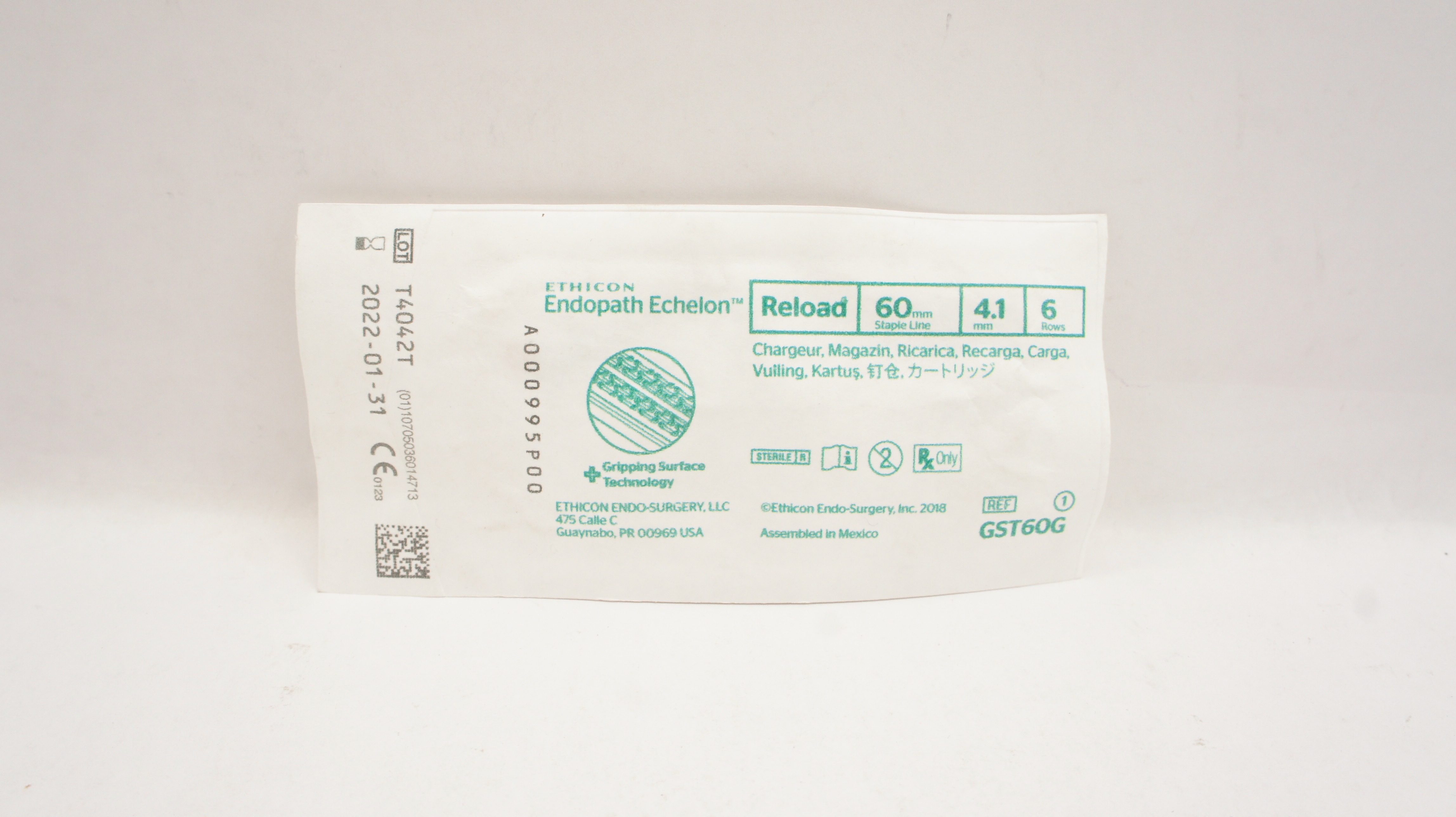 Ethicon GST60G Endopath Echelon Reload 60 mm Staple Line 4.1 mm 6 Rows (x)