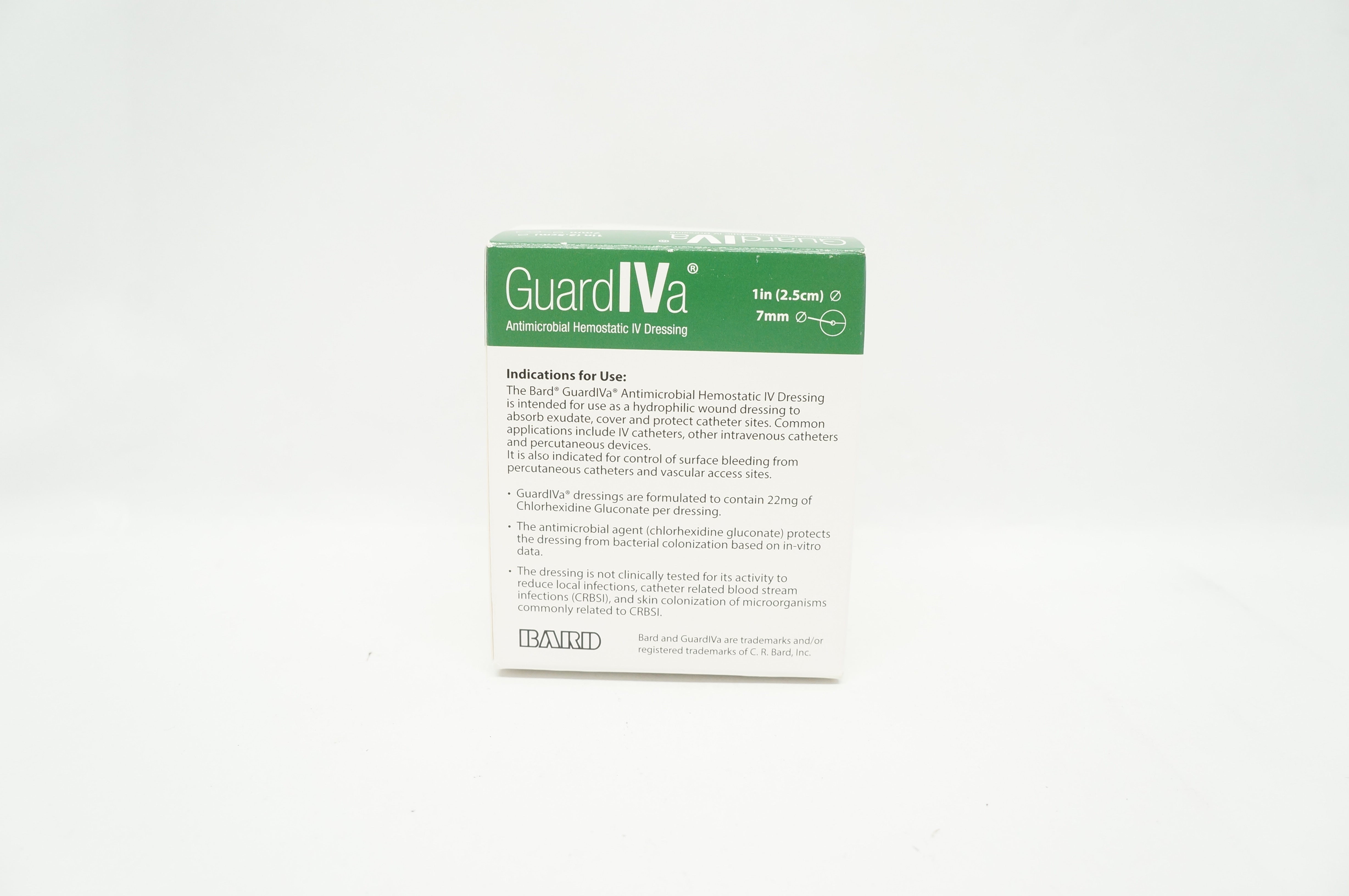 Bard FP-24-AD012 Guard IVa Hemostatic IV Dressing 1 inch x 7mm - Box of 10 (x)