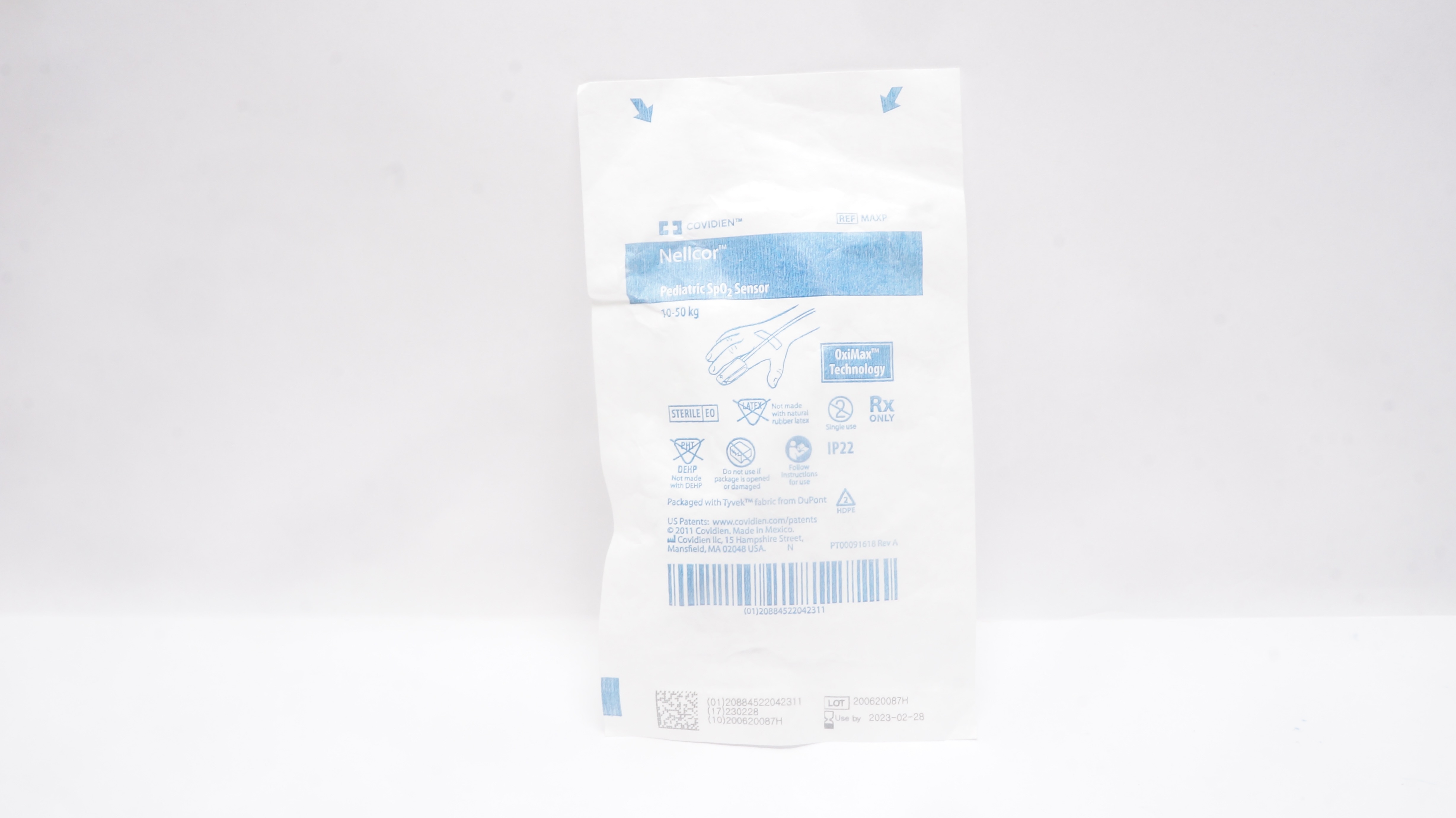 Covidien MAXP Nellcor Pediatric SpO2 Sensor OxiMax Technology 10-50kg (x)