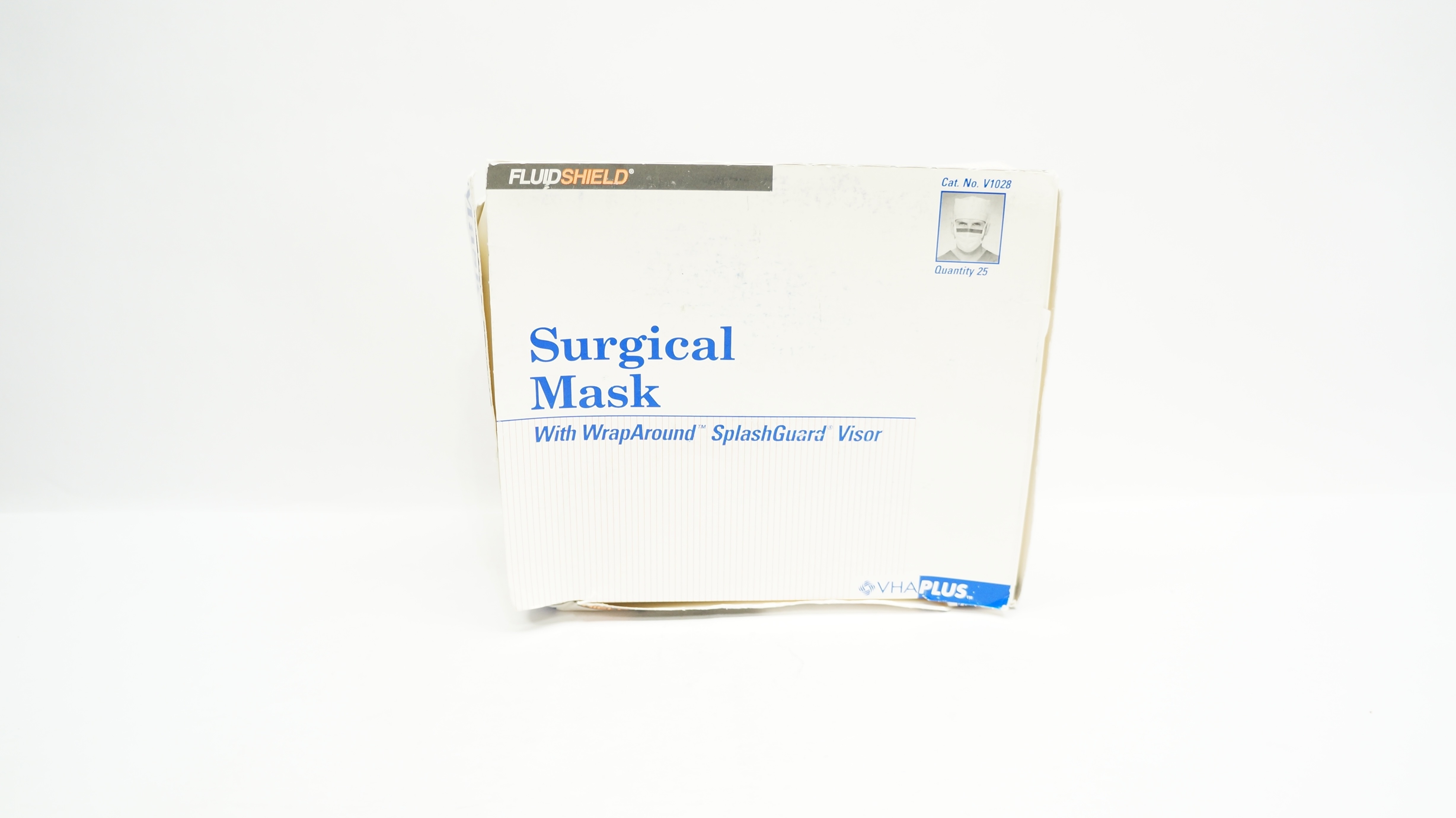 Technol V1028 Fluid Shield Surgic. Mask W/WrapAround SplashGuard Visor-Box of 25