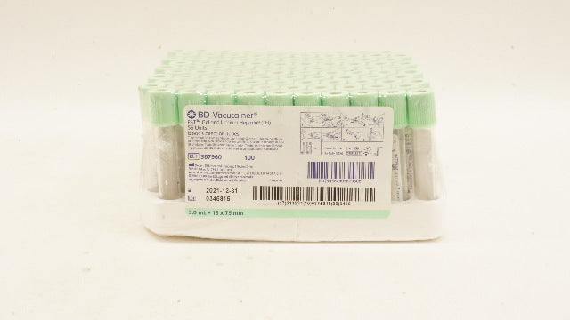 BD 367960 PST Gel & LH Blood Collection Tubes 3.0mL 13 x 75mm - Box of 100
