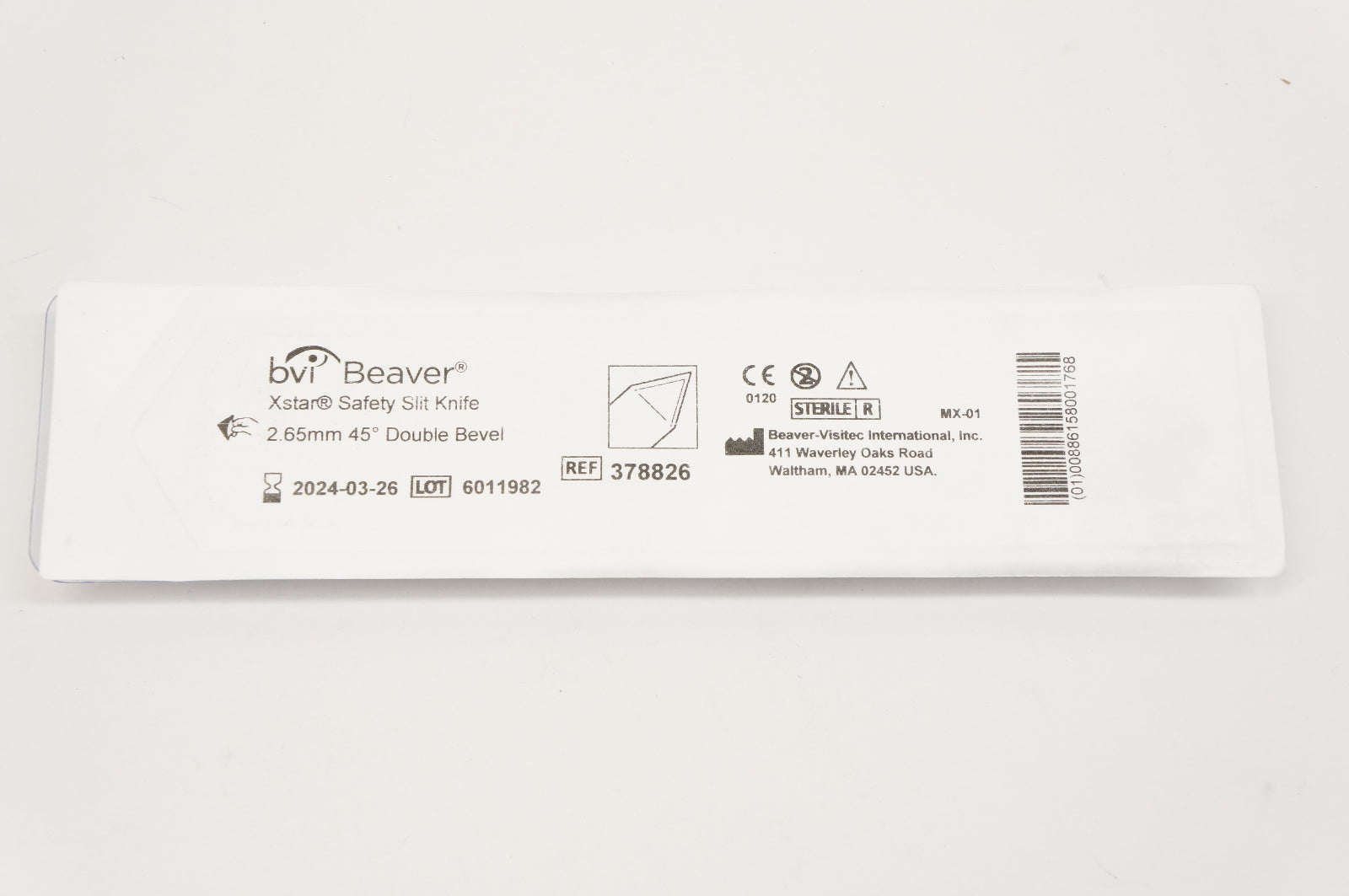 BVI Beaver 378826 Xstar Safety Slit Knife 2.65mm, 45degree Double Level