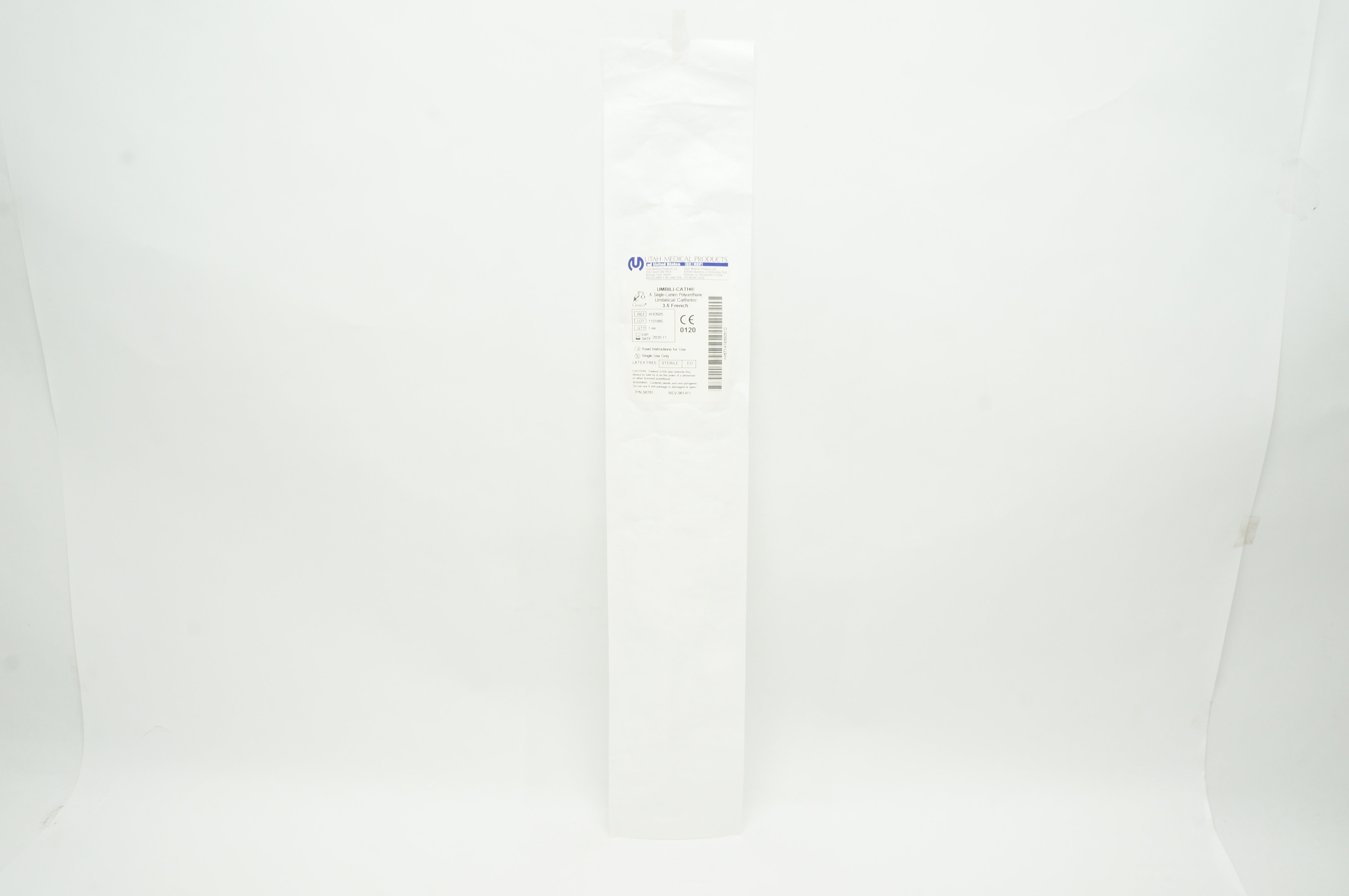 Utah Medical 4183505 Single-Lumen Polyurethane Umbilical Cath. 3.5F (x)