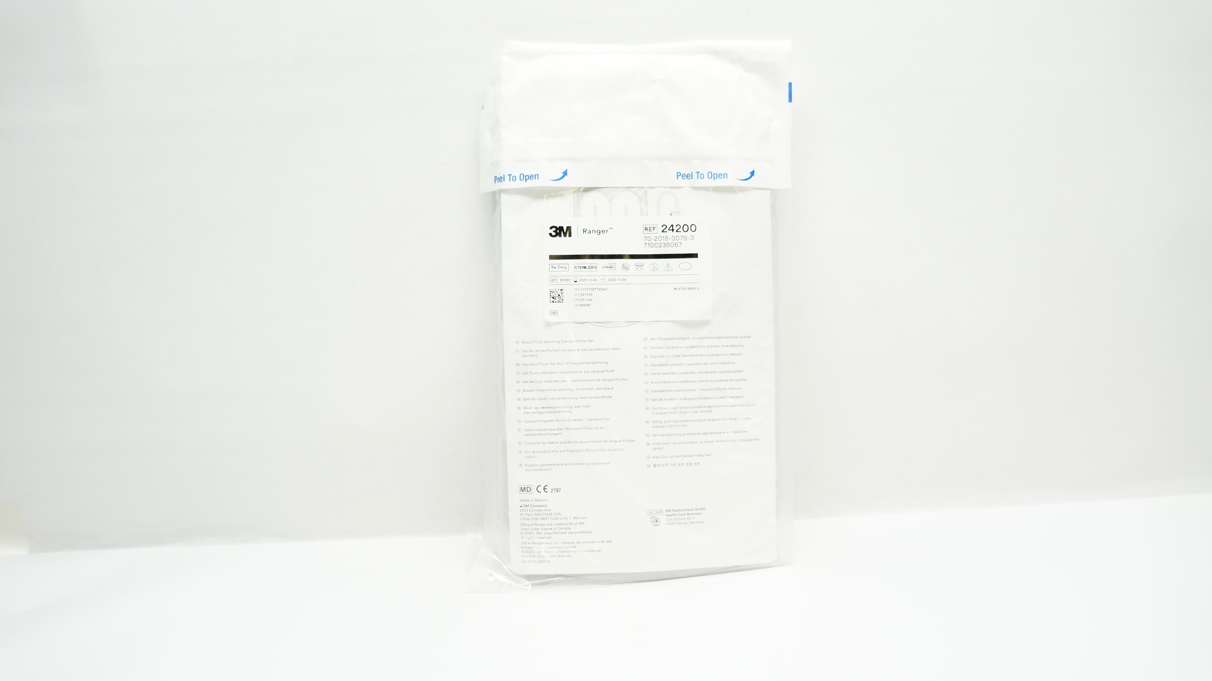 3M 24200 Ranger Blood/Fluid Warming System Standard Flow Set