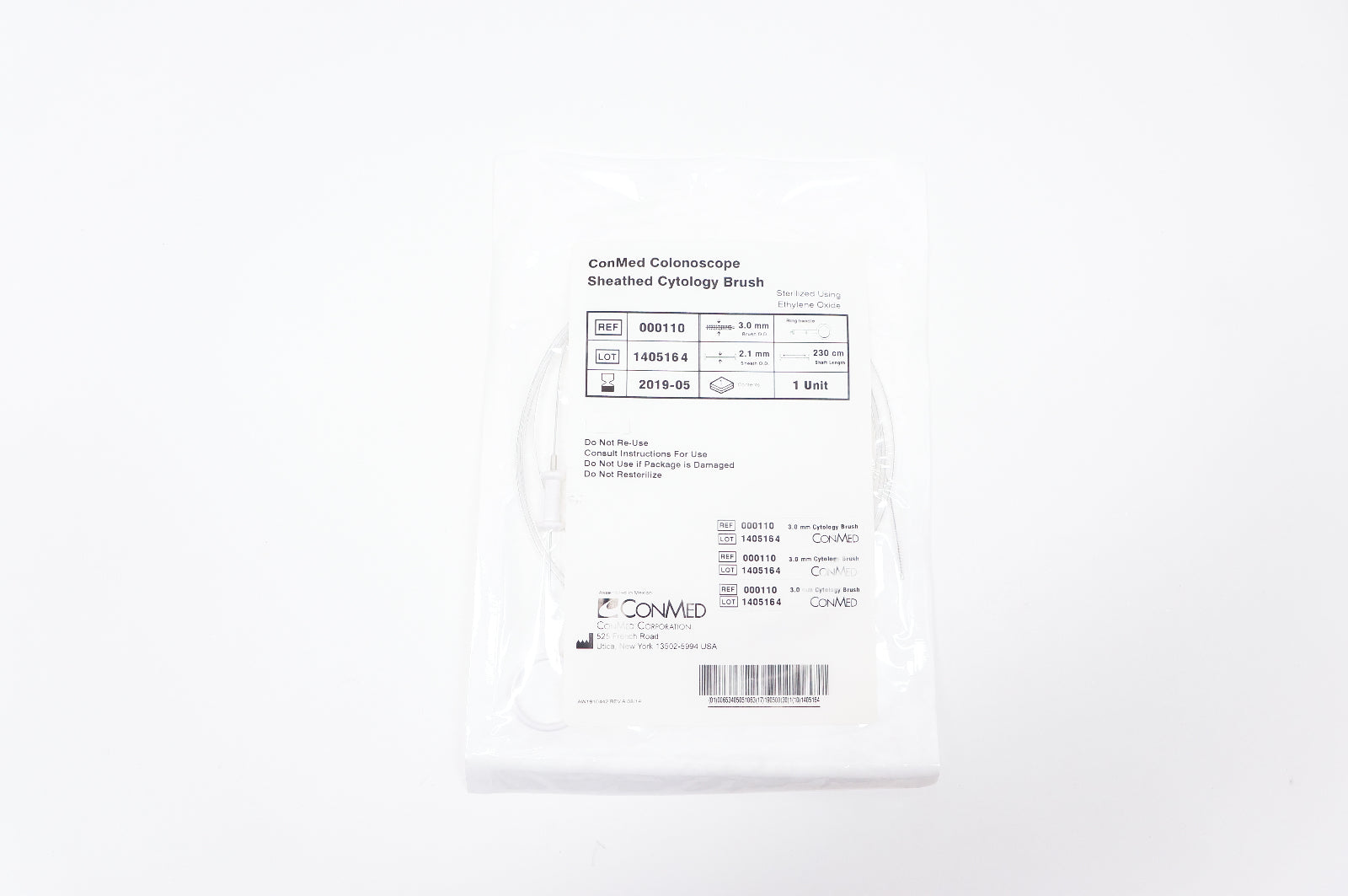 ConMed 000110 Colonoscope Sheathed Cytology Brush 3.0mm x 230cm (x)