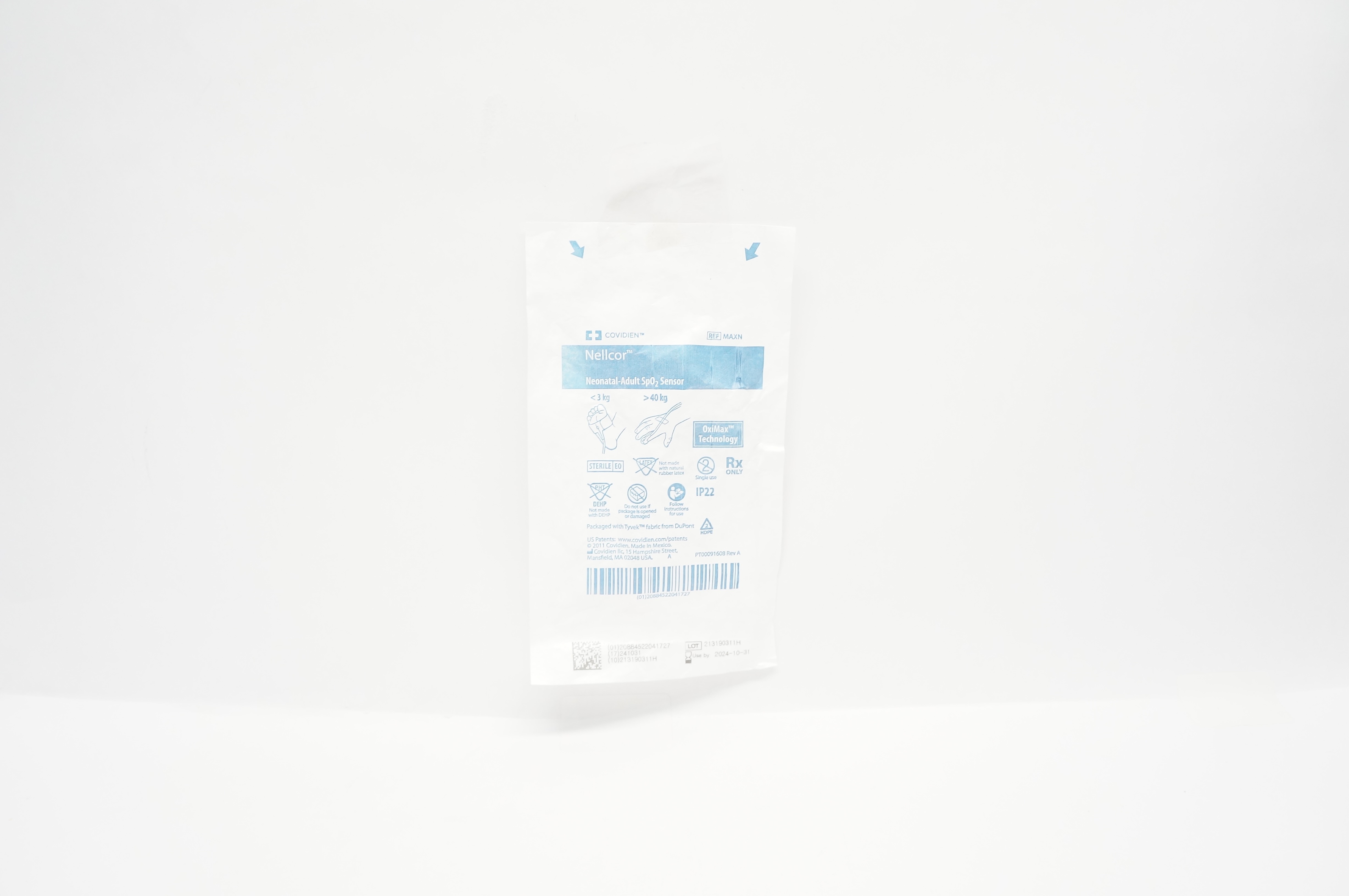 Covidien MAXN Nellcor Neonatal-Adult SpO₂ Sensor OxiMax Technology <3kg >40kg