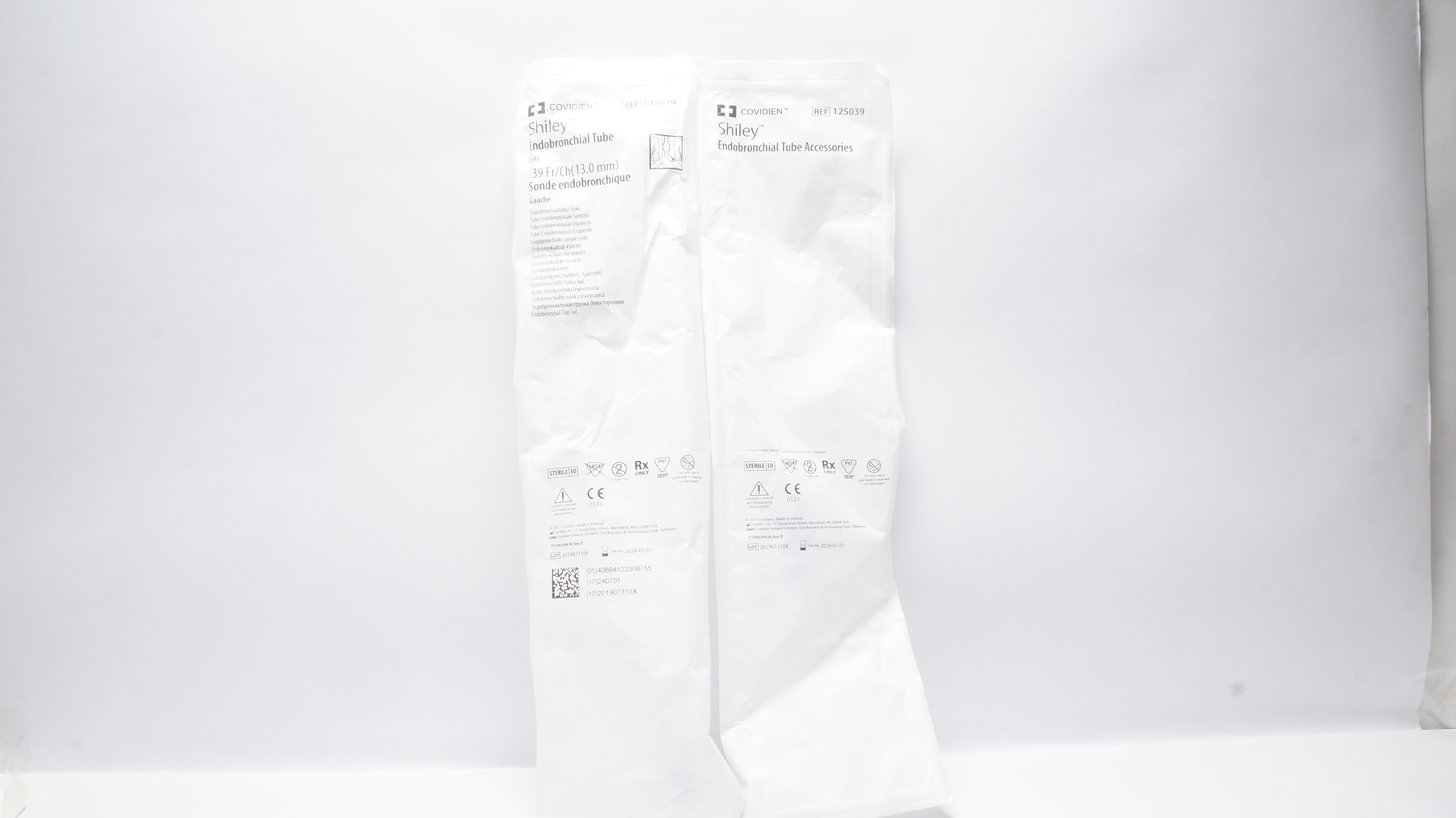 Covidien 125039 Shiley Endobronchial Tube, Left 39Fr/Ch & Tube Accessories (x)