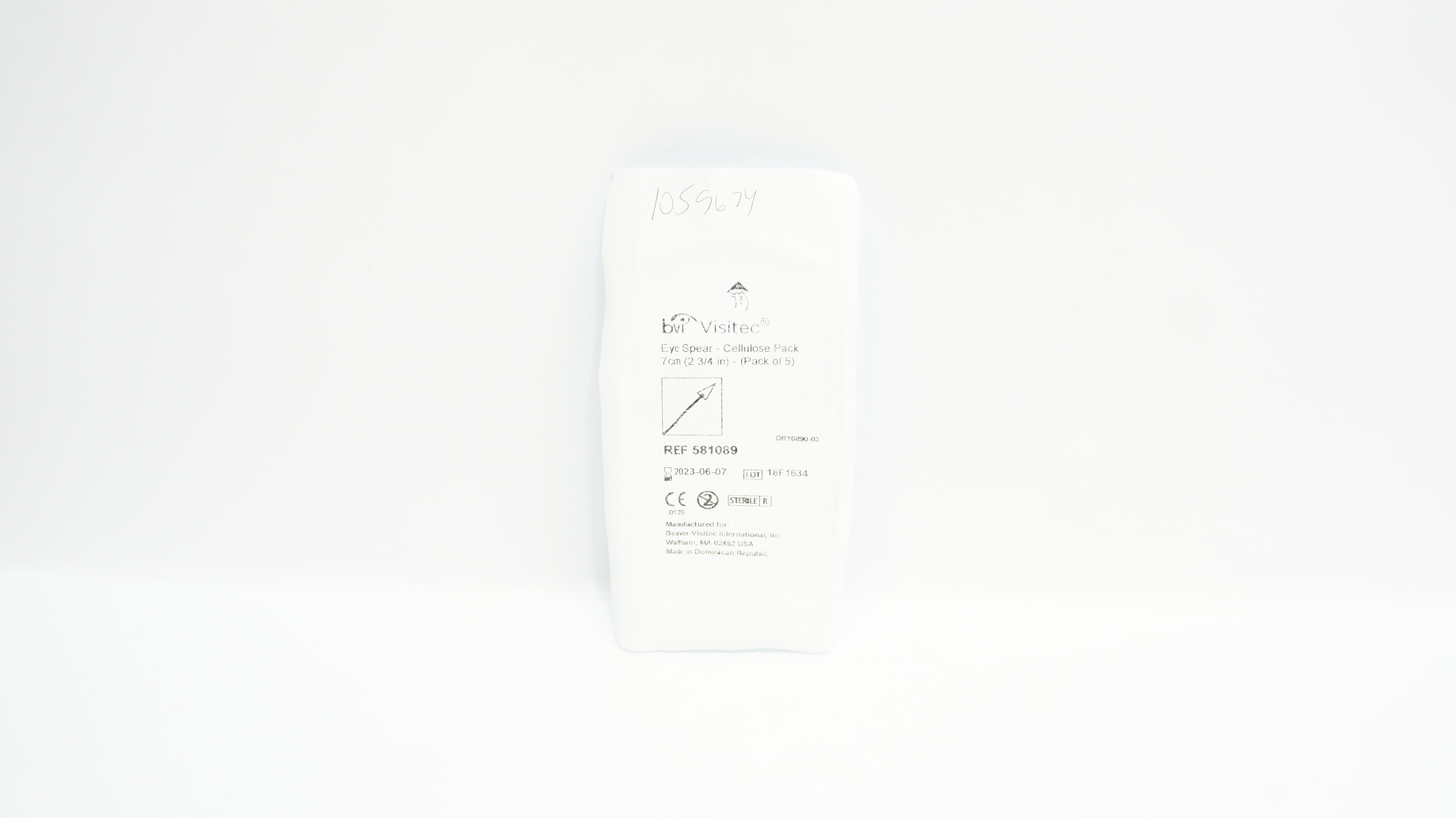 BVI Beaver 581089 Visitec Eye Spear - Cellulose Pack 2-3/4inch (x) - Pack of 5