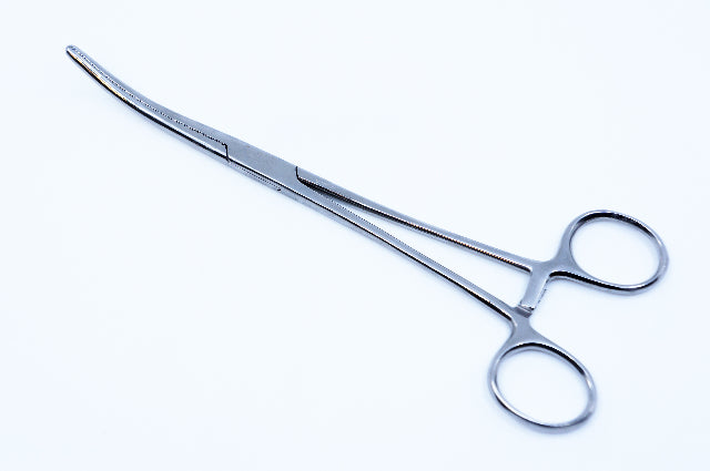 Forceps Uterine Dressing, Curved Shafts, Length 8inch