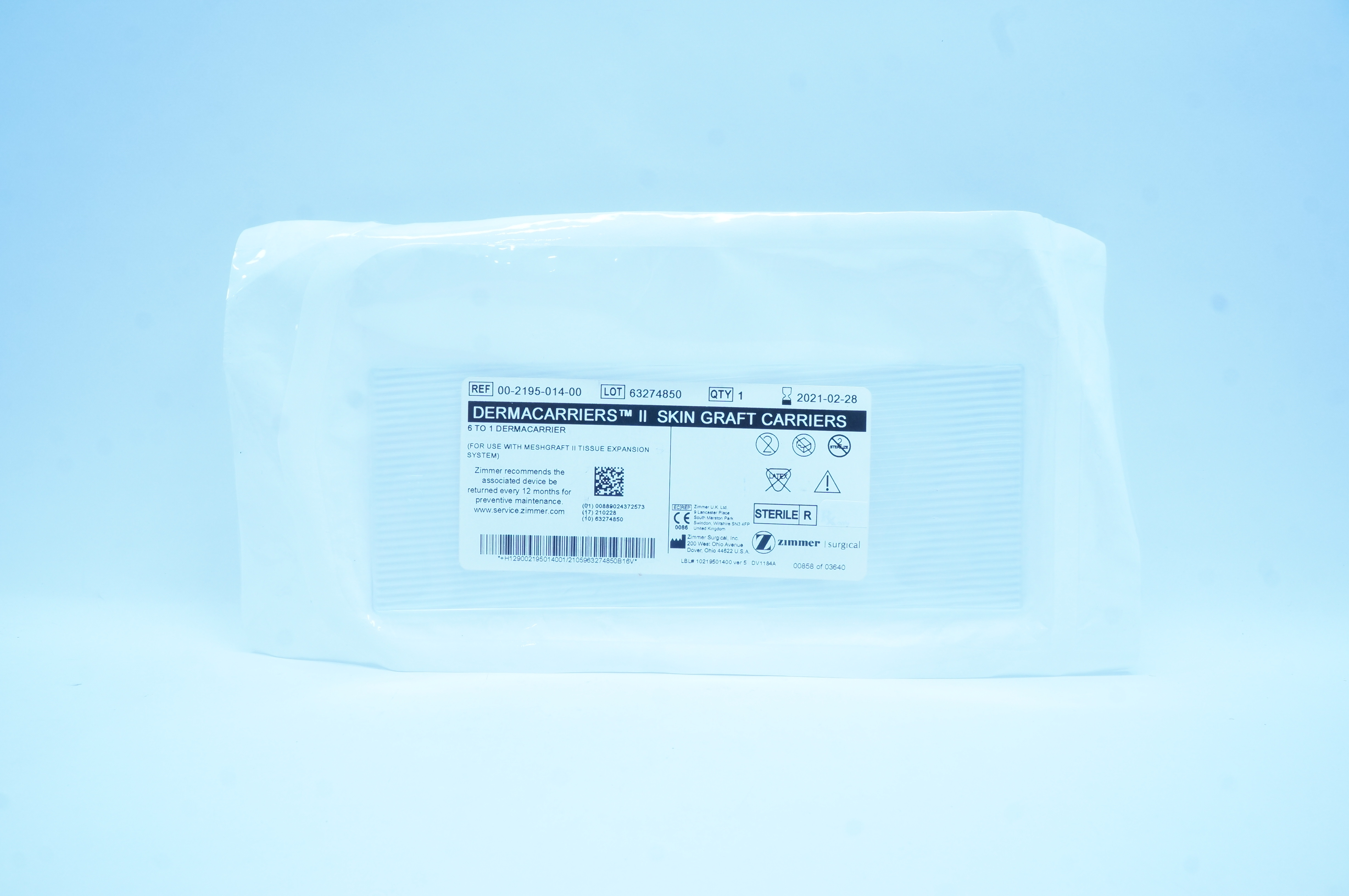 Zimmer 00-2195-014-00 Dermacarriers II Skin Graft Carriers 6 to 1 (x)