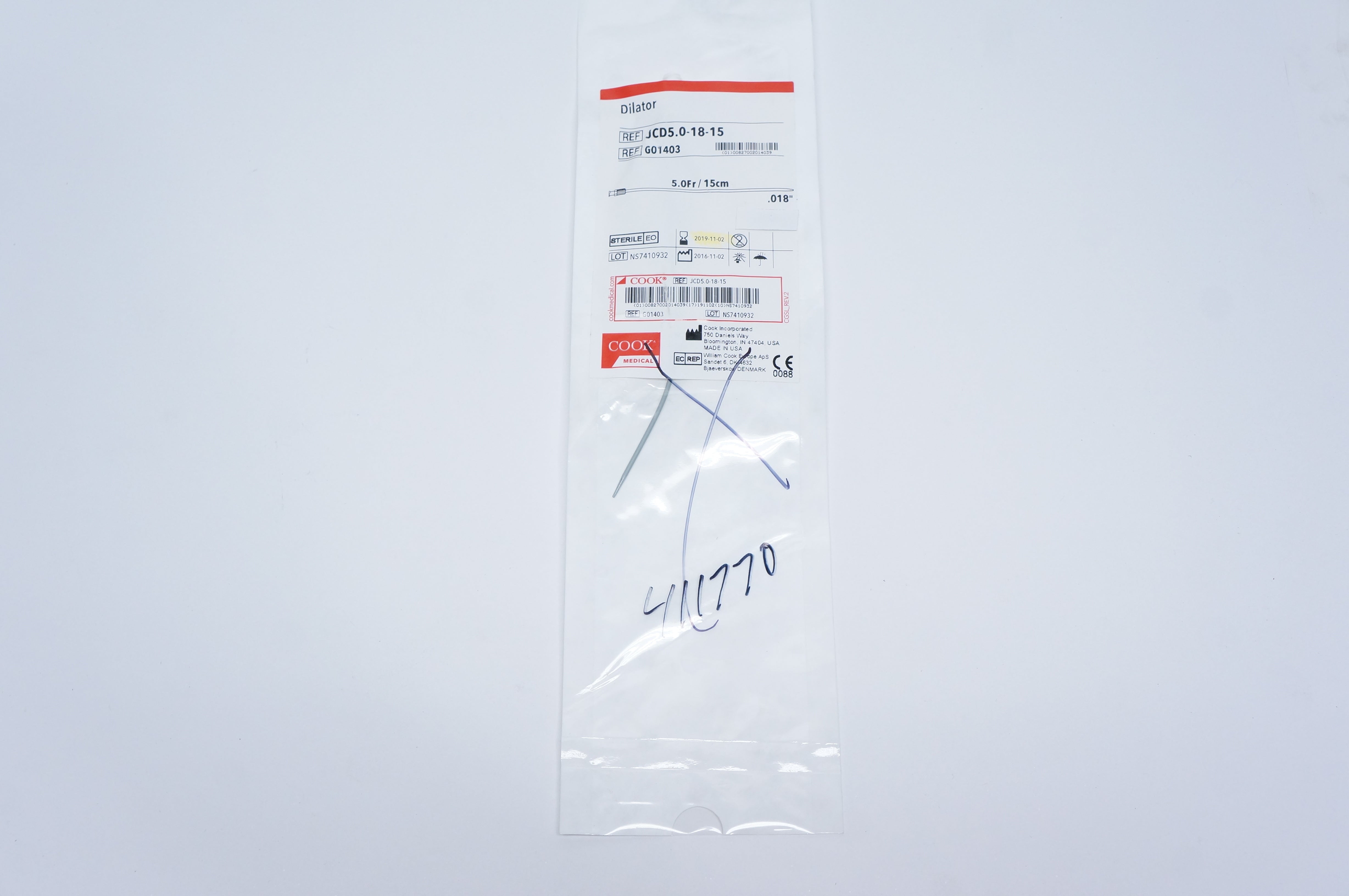 Cook Medical G01403 Dilator 5.0Fr. x 0.018inch (x)