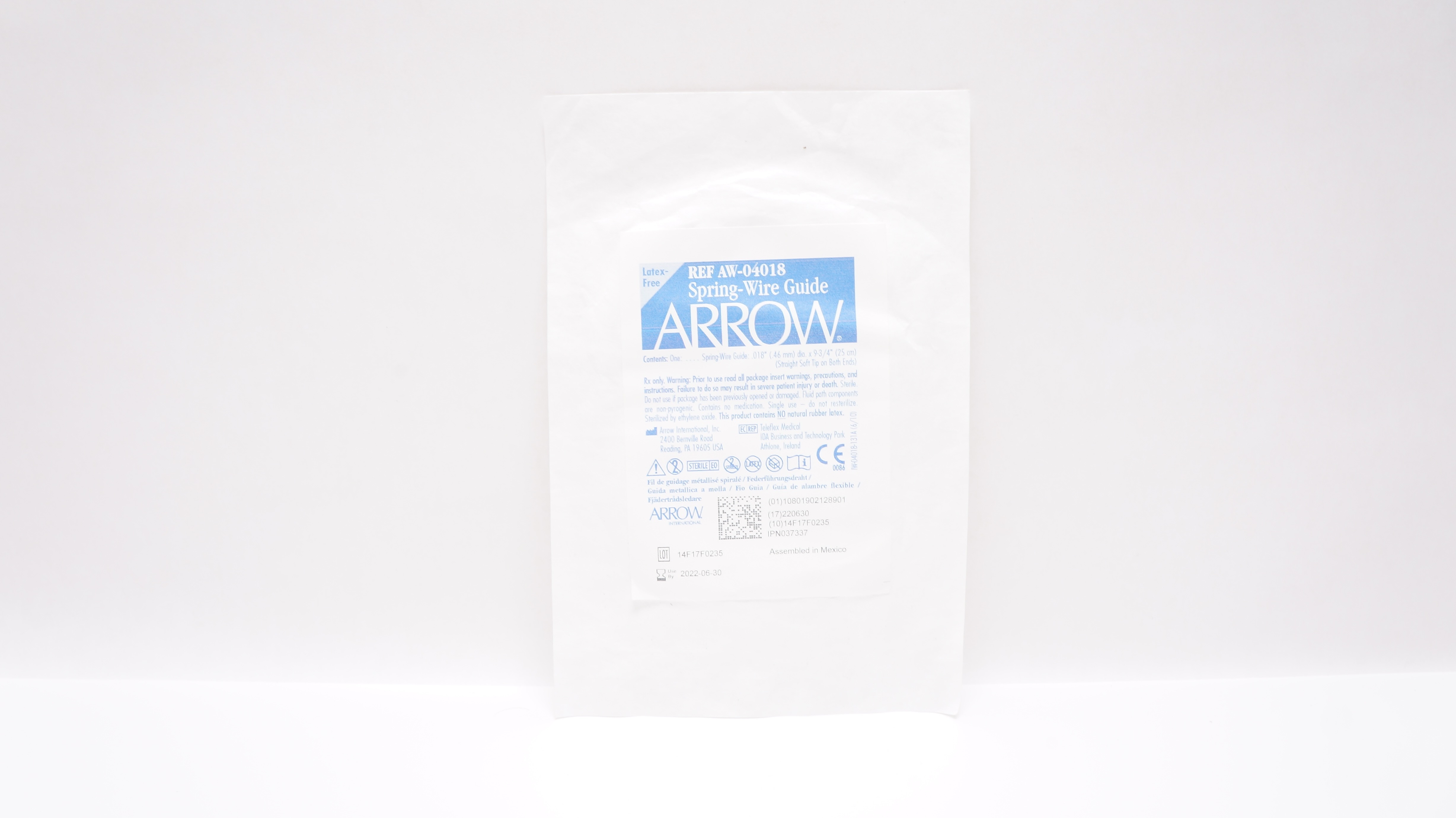 Arrow AW-04018 Spring-Wire Guide .018inch dia. x 9-3/4inch Straight Soft Tip (x)