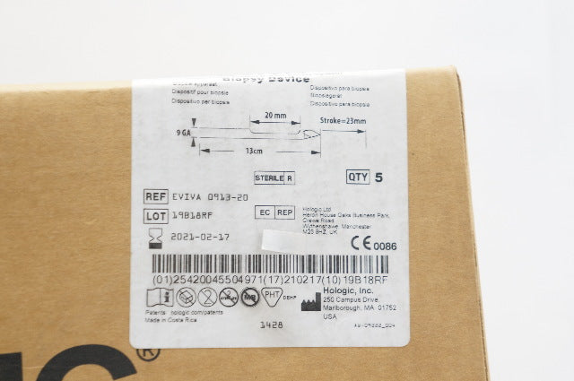 Hologic EVIVA 0913-20 Breast Biopsy System 9GA x 13cm x 20mm (x) - Box of 5