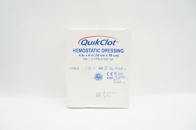 Z-Medica 0459 QuikClot Hemostatic Dressing 4-Ply 4 inch x 4 inch - Box of 10