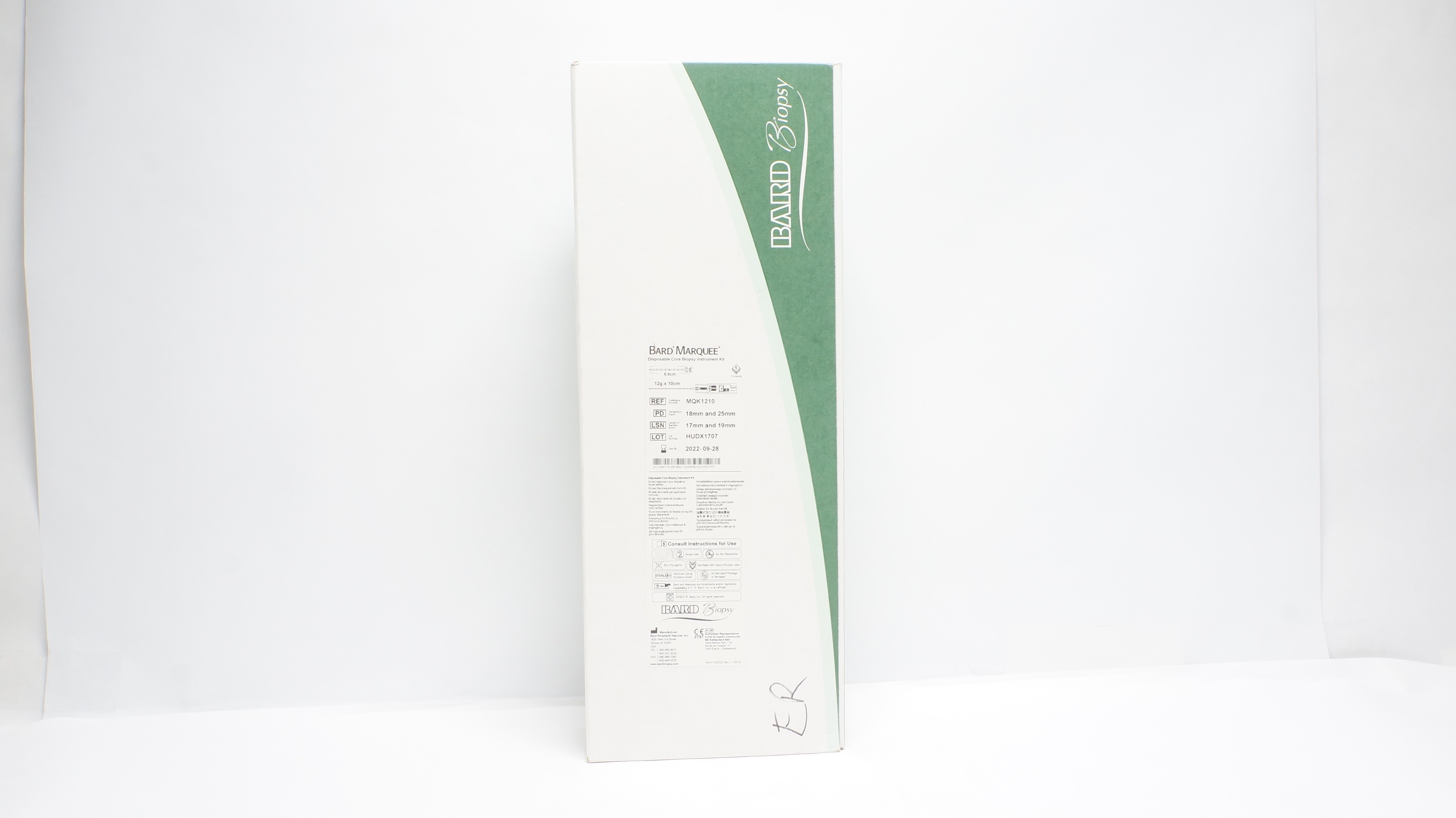 Bard Biopsy MQK1210 Marquee Disposable Core Biopsy Instrument Kit- Box of 10 (x)