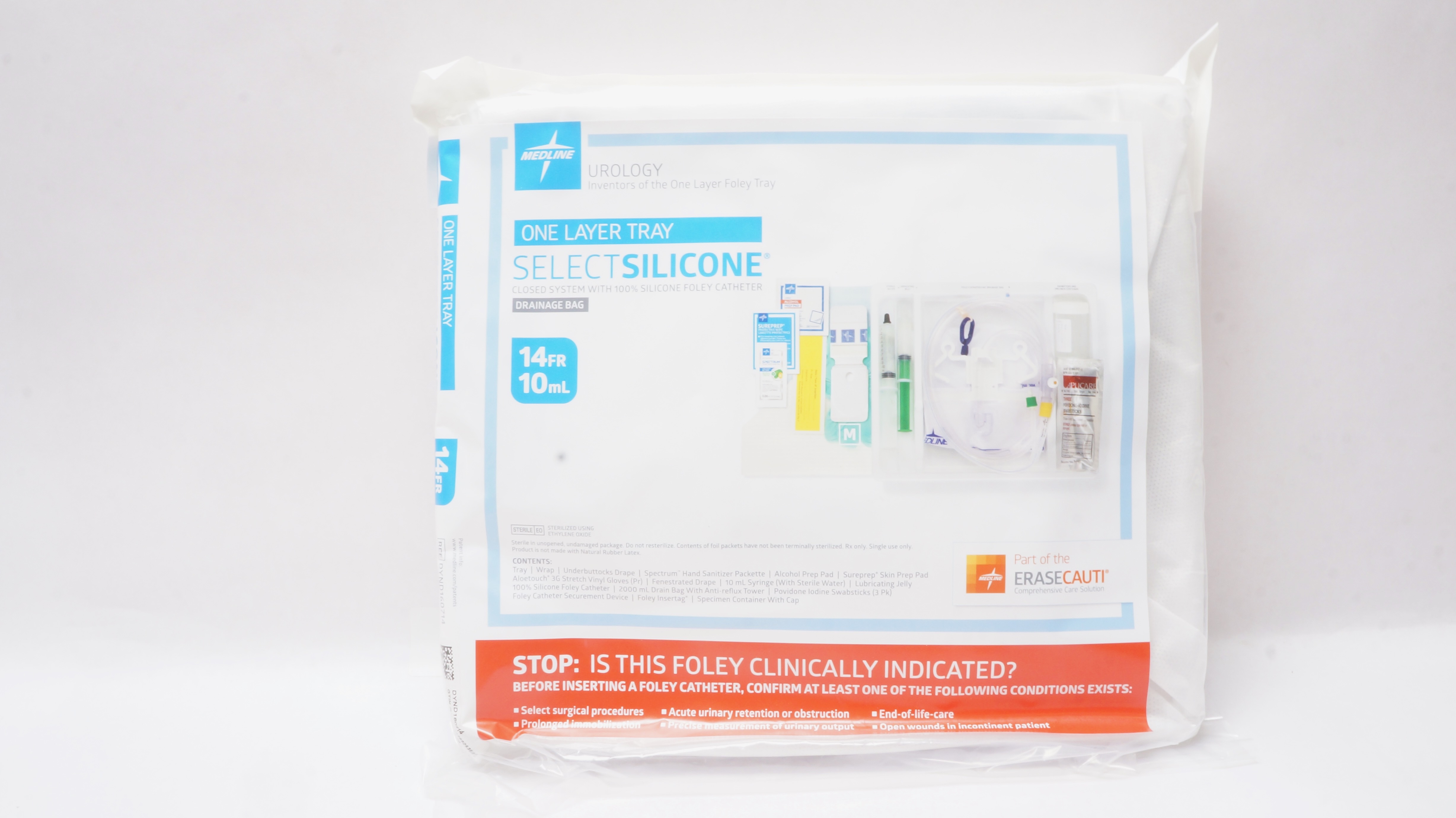 Medline DYND160714 Urology Closed System with 100% Silicone Foley Cath. 14Fr