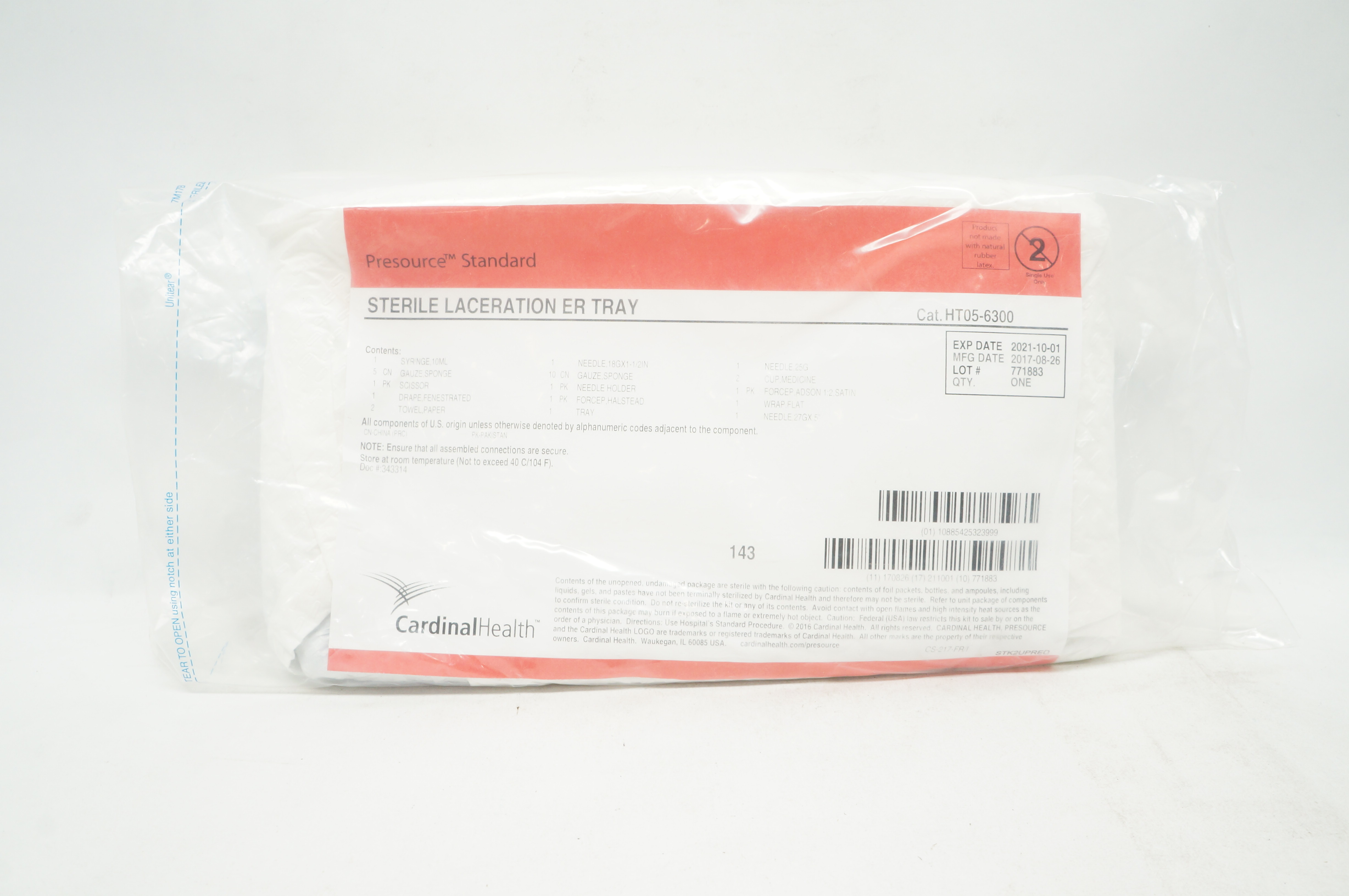 Cardinal Health HT05-6300 Presource Standard Laceration ER Tray
