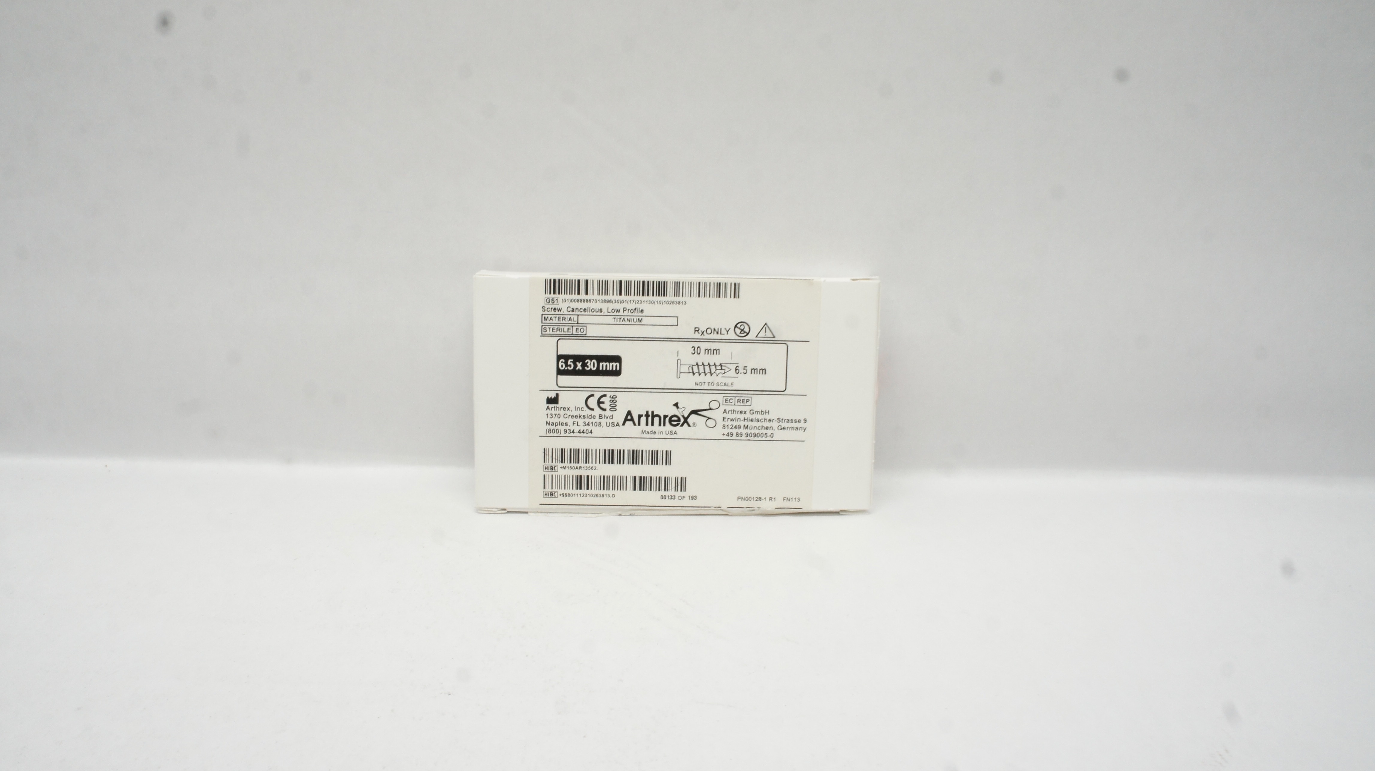 Arthrex AR-1356 Low Profile Cancellous Titanium Screw 6.5 x 30mm (x)