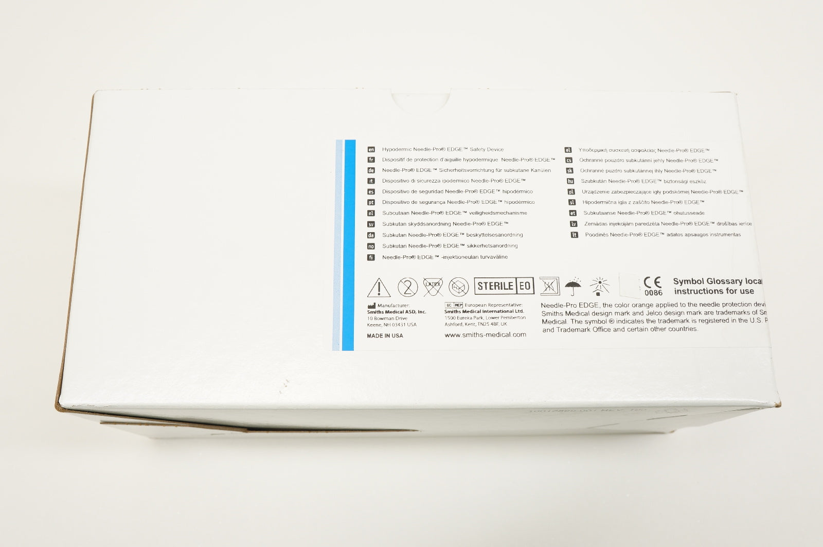 Smiths Medical 402215 Hypodermic Ndle-Pro EDGE Safety 22G x 1-1/2in.- Box of 100