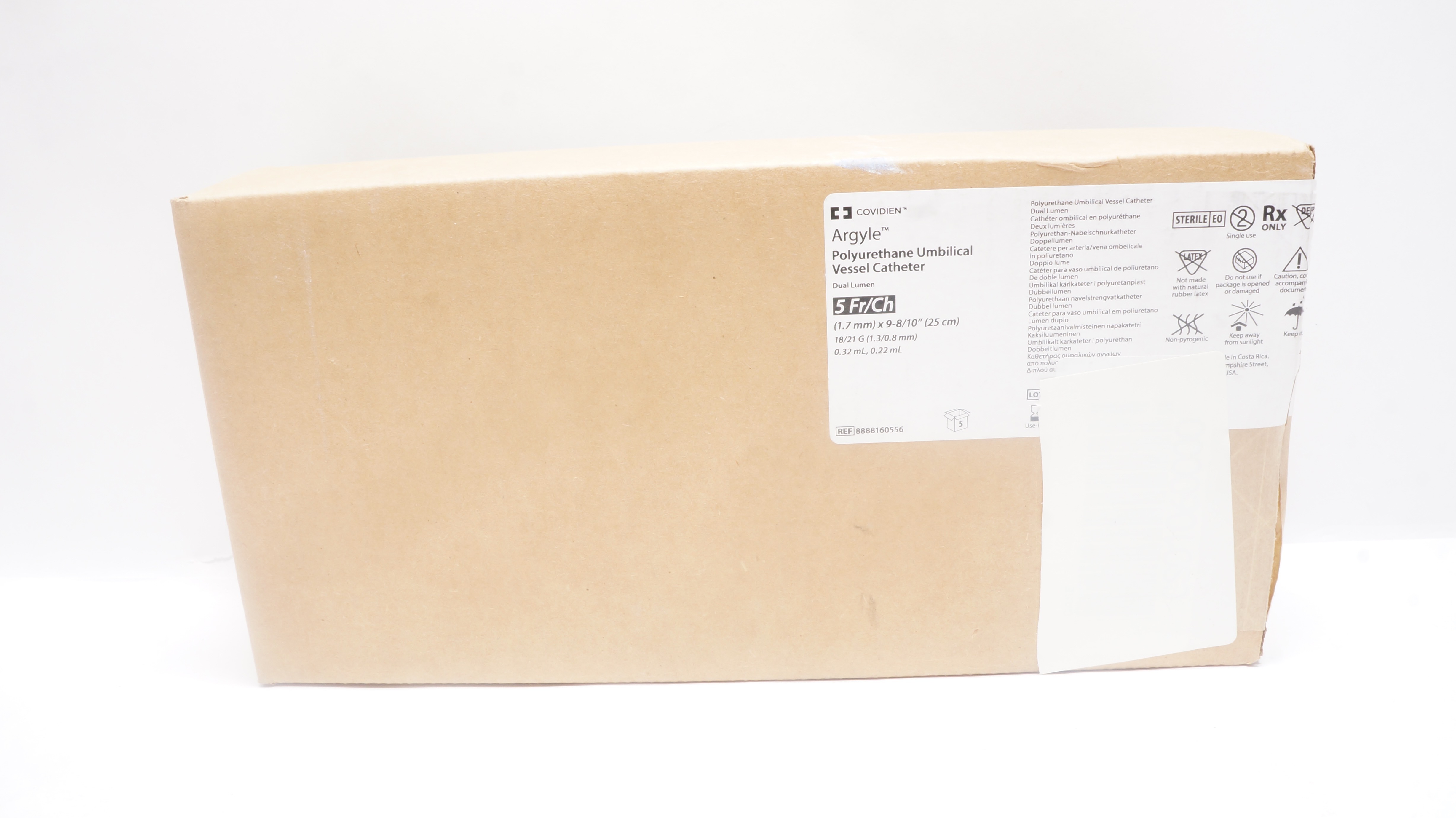 Covidien 8888160556 Argyle Polyurethane Umbilical Vessel Cath. 5Fr (x)-Case of 5