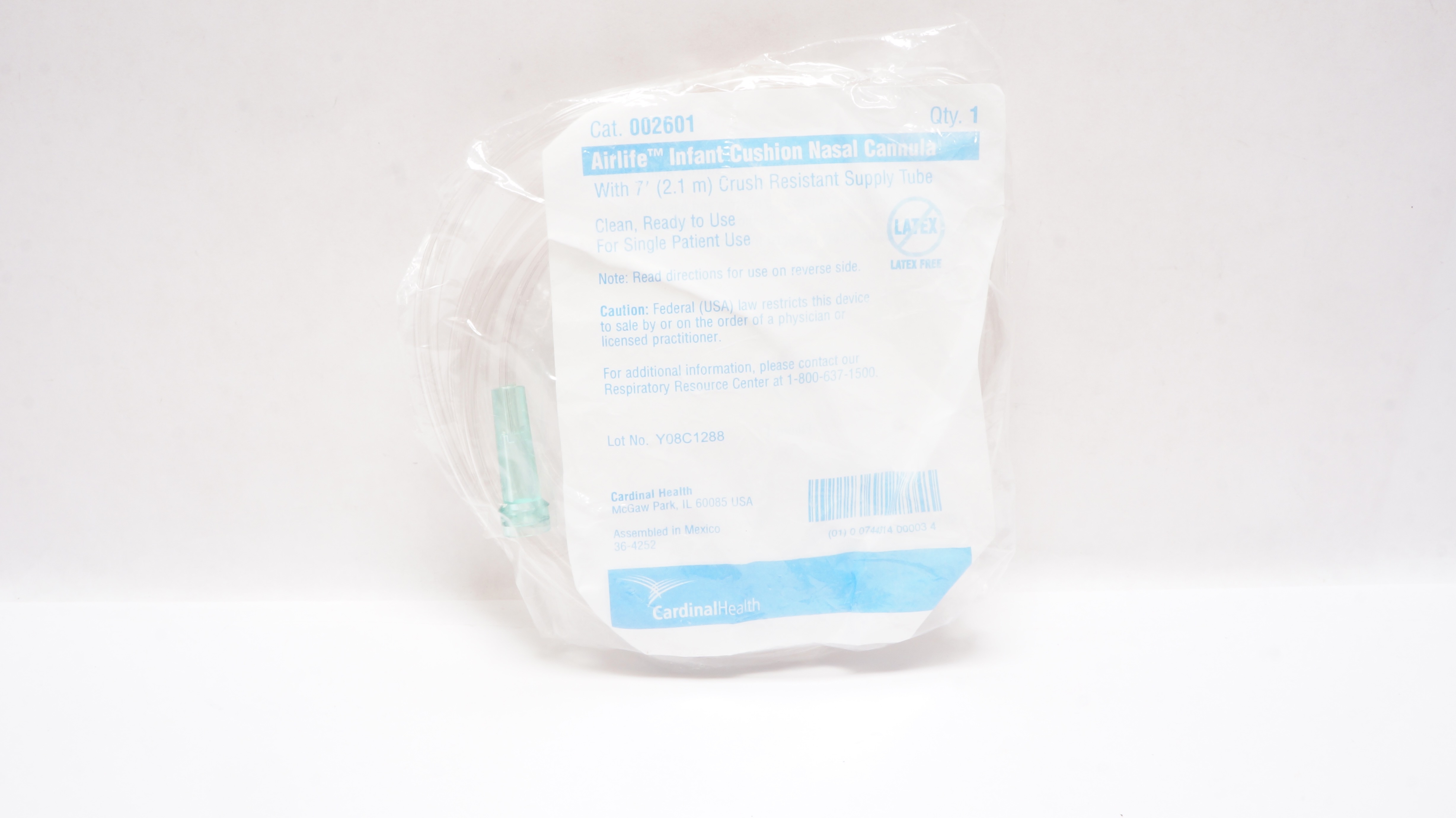 Cardinal Health 002601 AirLife Infant Cushion Nasal Cannula w/7ft. Tube