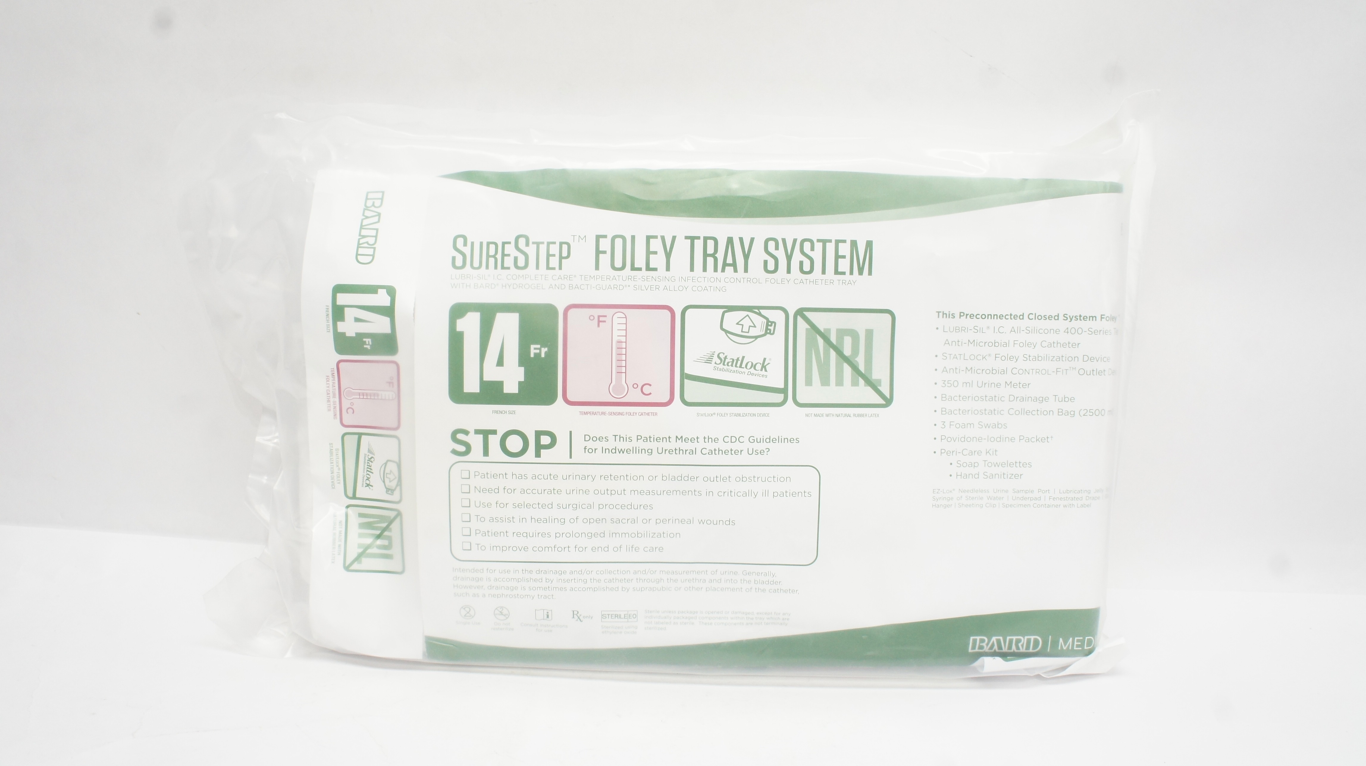 Bard A319514AM SureStep Foley Tray System Anti-Microbial Foley Cath. 14Fr (x)