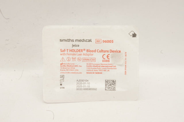 Smiths Medical 96005 Jelco Saf-T Holder Blood Culture Device