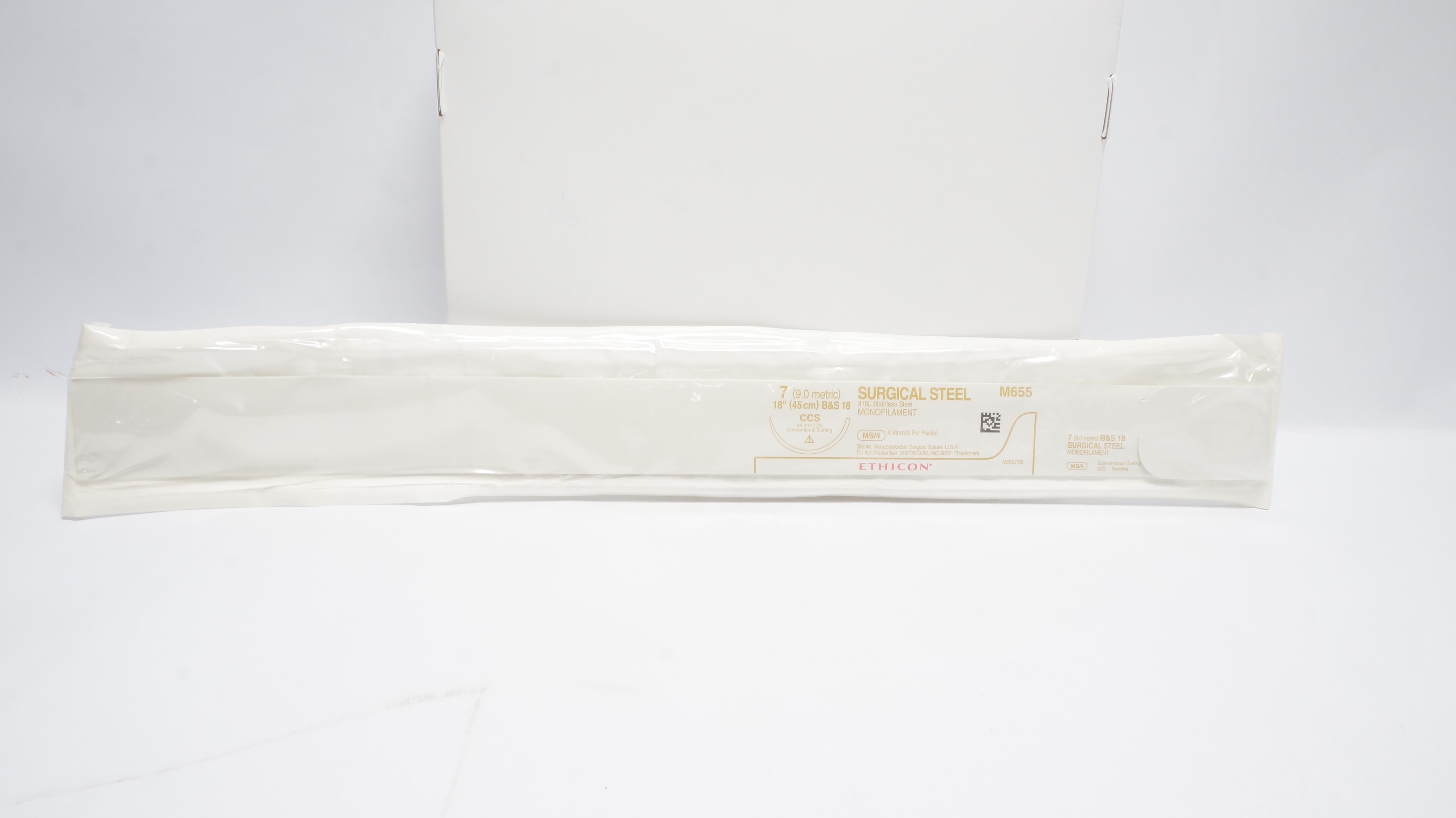 Ethicon M655 7 Surgical Steel CCS 48mm 1/2c Conventional Cutting 18inch (x)
